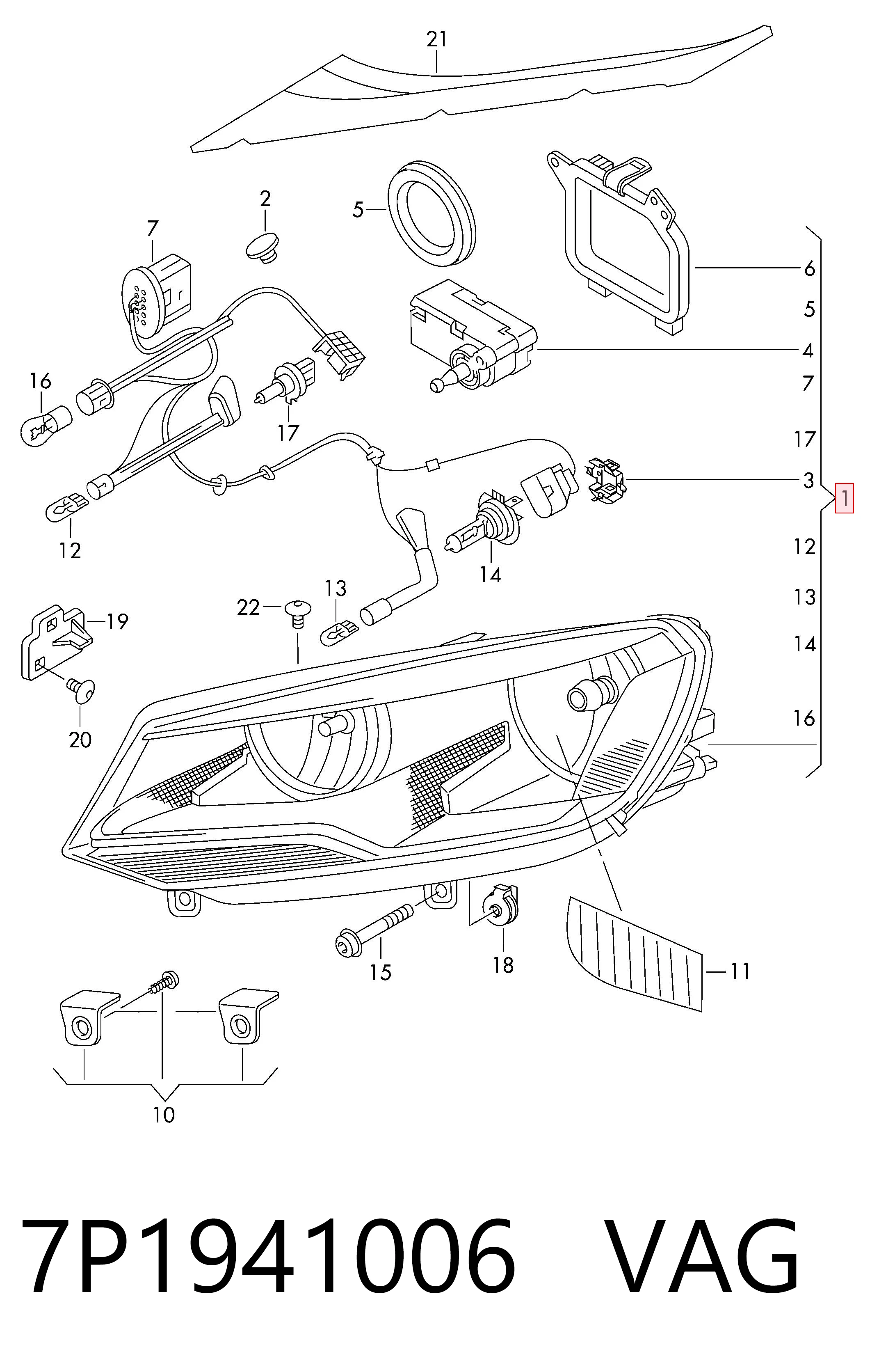 Luz direita Volkswagen Touareg II 7P5, 7P6 ao melhor preço