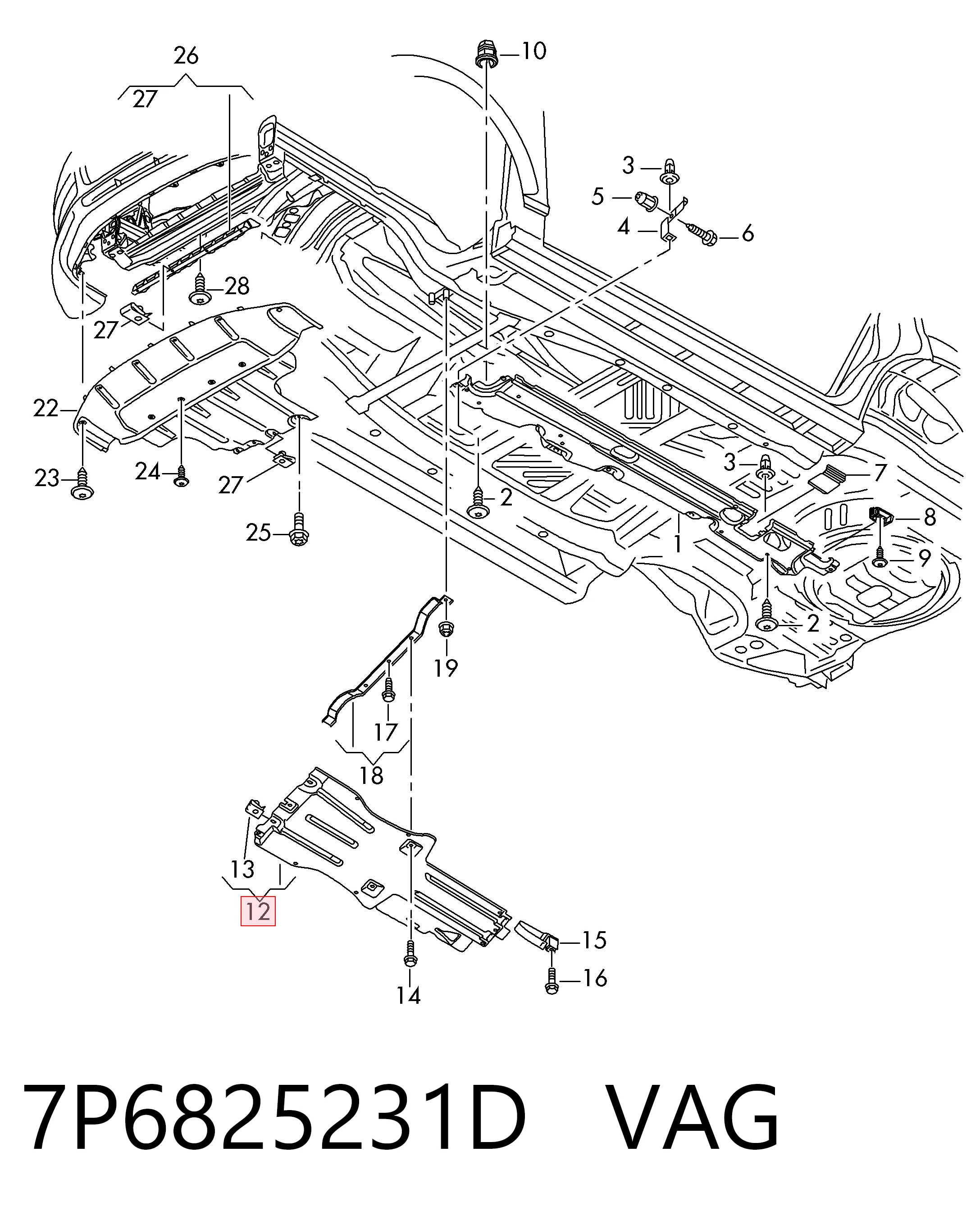  Proteção de motor, de panela (da seção de motor) Volkswagen Touareg I SUV (7LA, 7L6, 7L7) (2002 - 2010) I