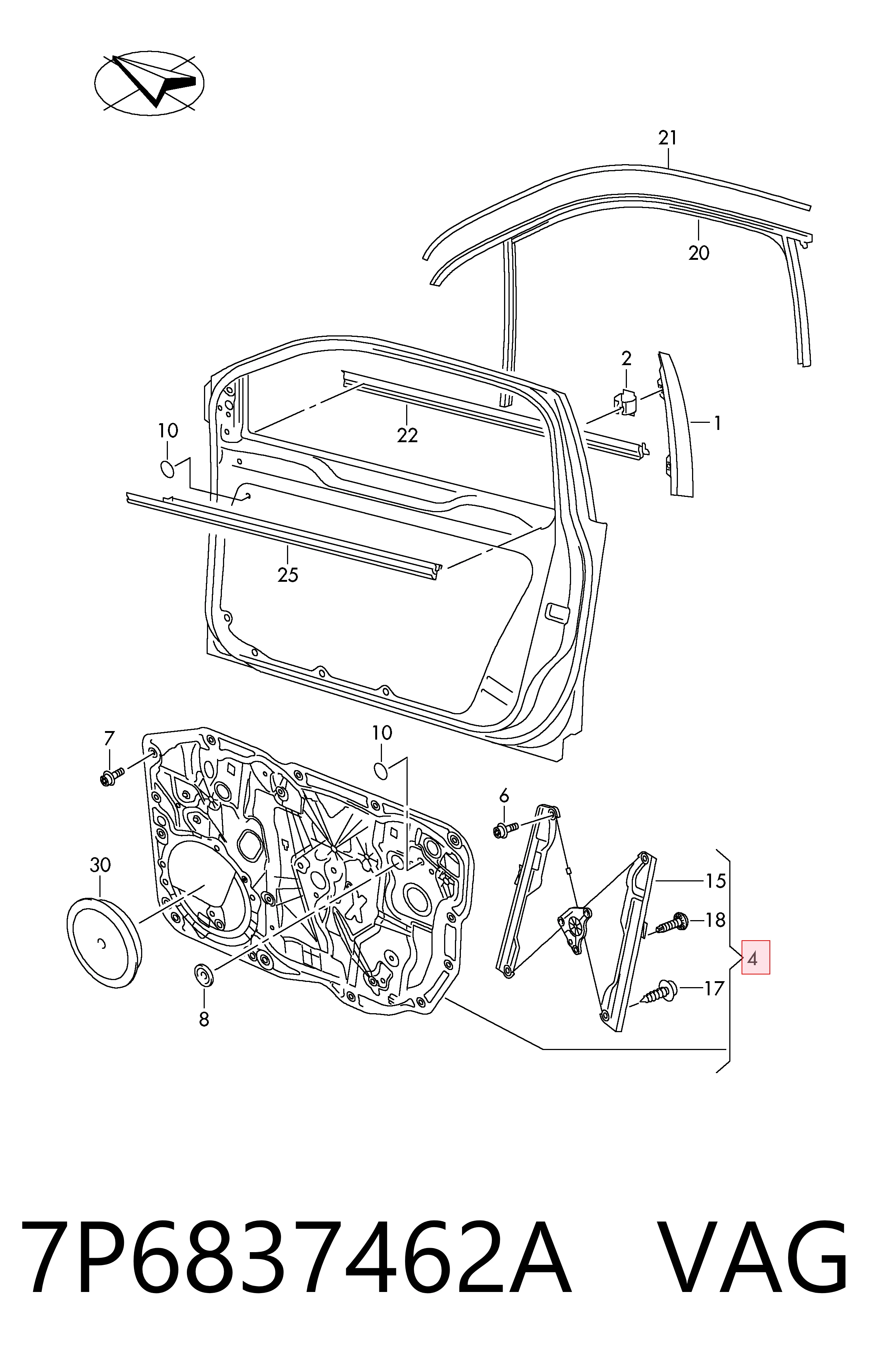 Compre Mecanismo de acionamento de vidro da porta dianteira direita Volkswagen Touareg 2