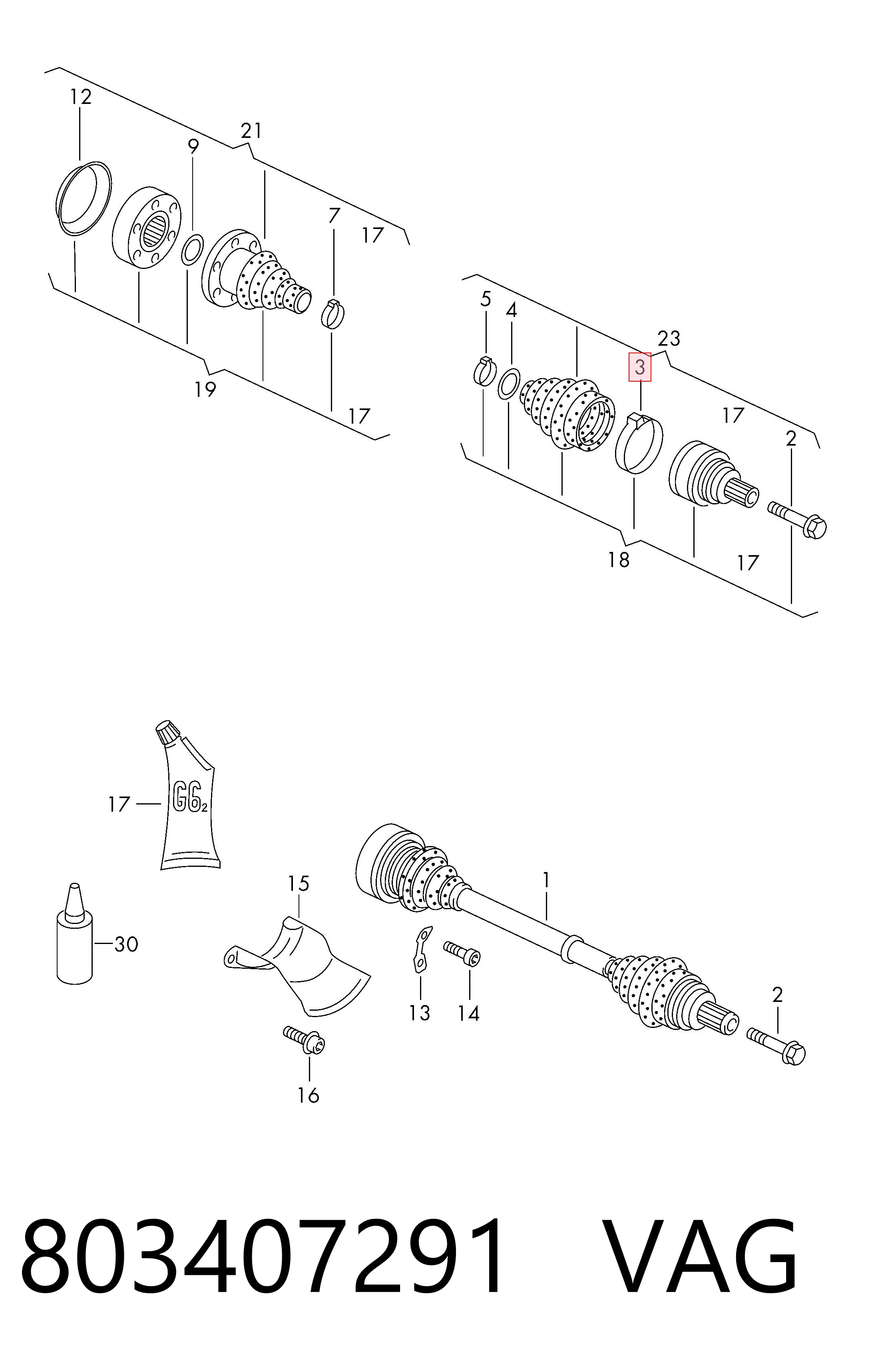 803407291 VAG Braçadeira da bota de proteção de junta homocinética, universal