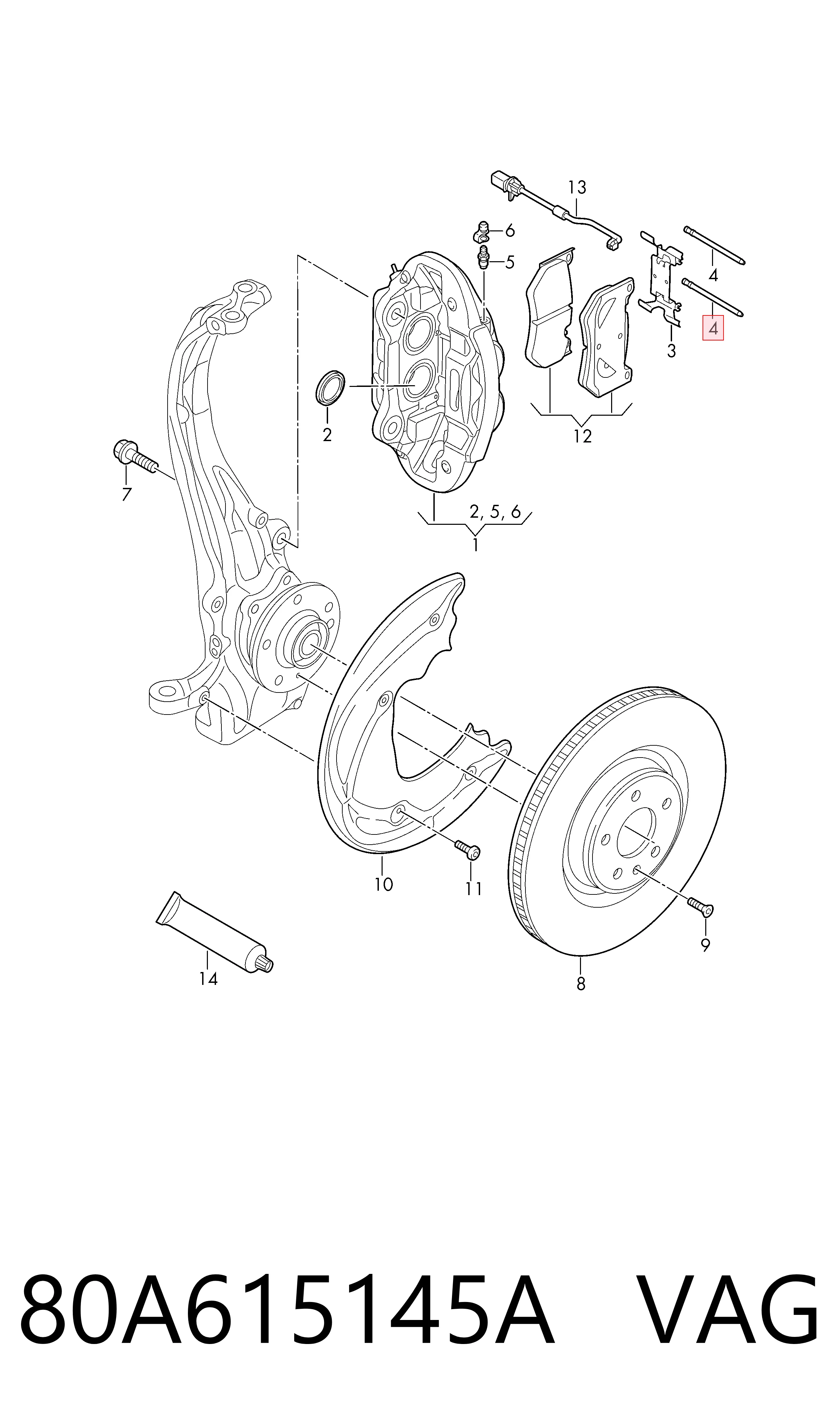 Passador (contrapino) de gozno VAG 80A615145A preço, a partir de 14,73 USD
