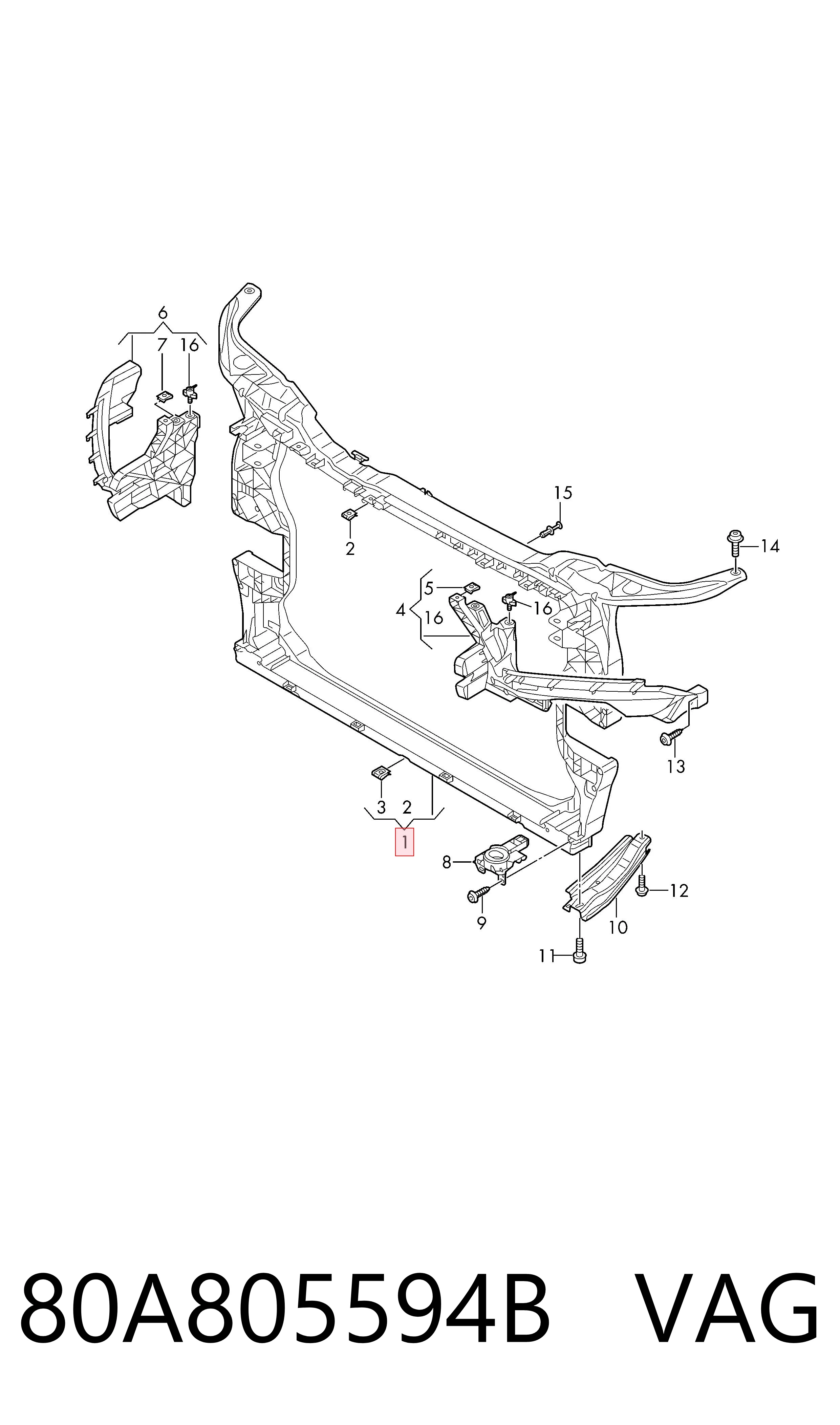 Suporte do radiador montado (painel de montagem de fixação das luzes) Audi Q5 preço, a partir de 183,66 USD