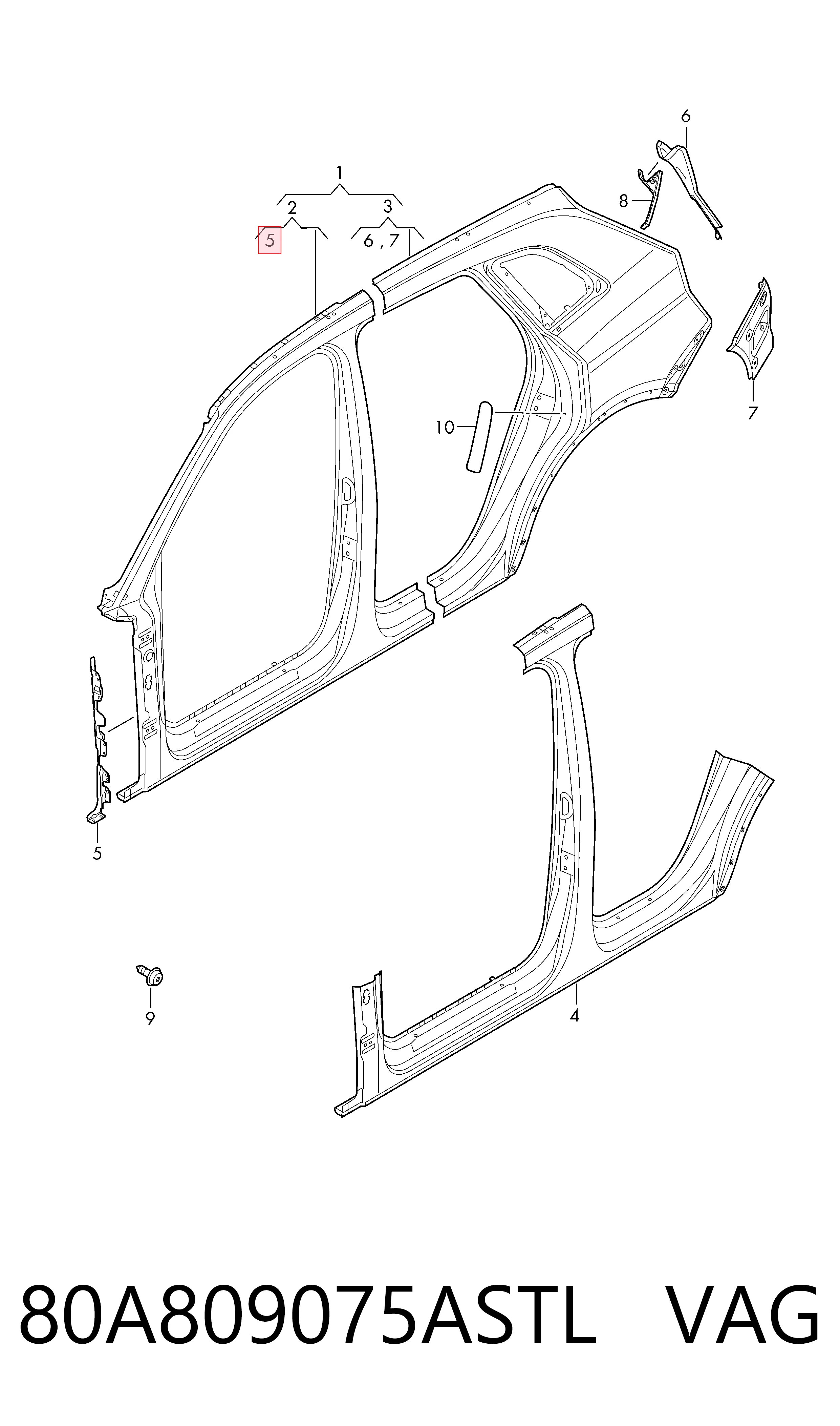 80A809075ASTL VAG