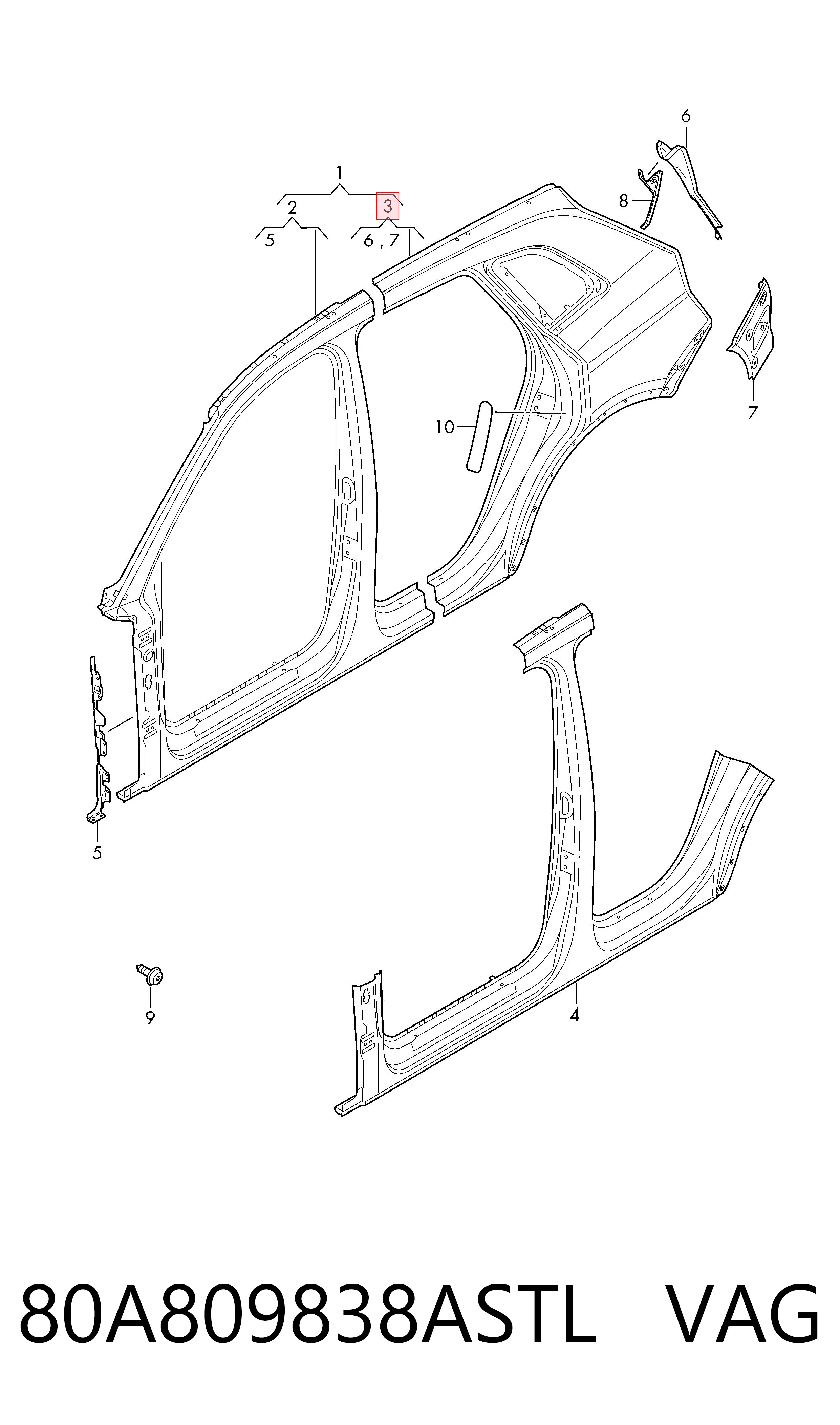 80A809838ASTL VAG