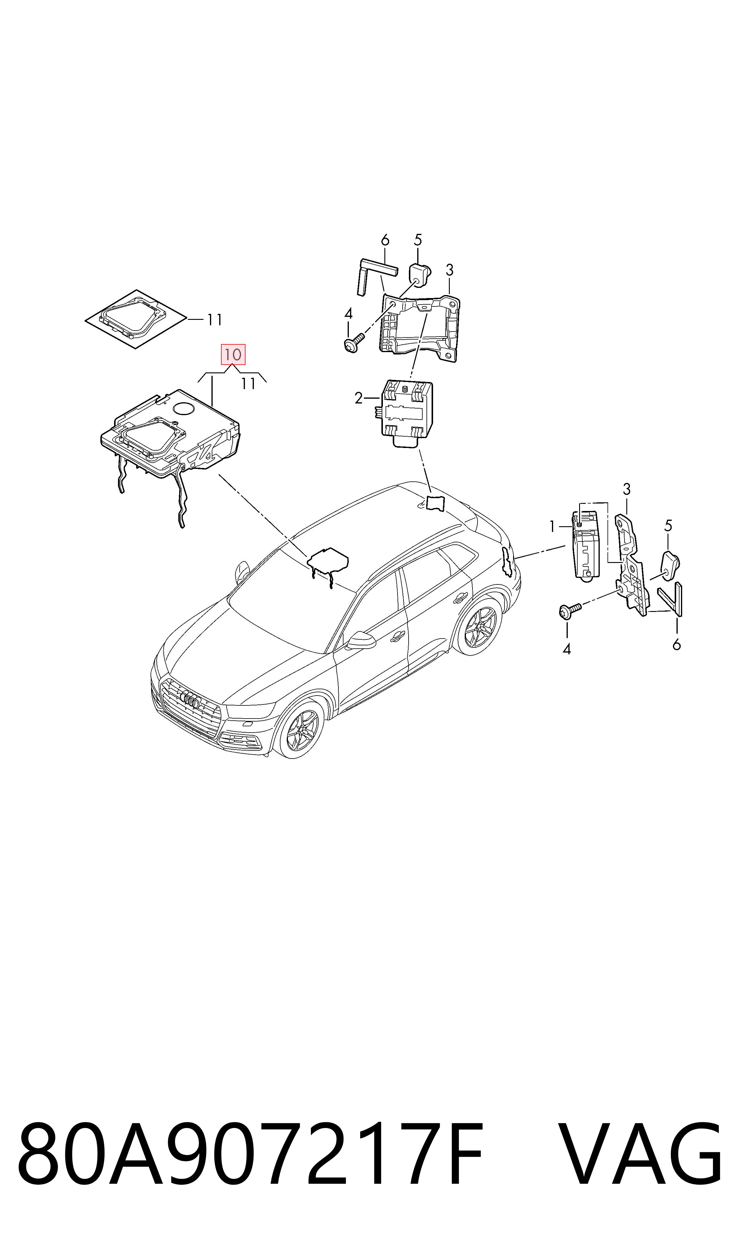 80A907217F VAG Câmara do sistema para asseguramento de visibilidade