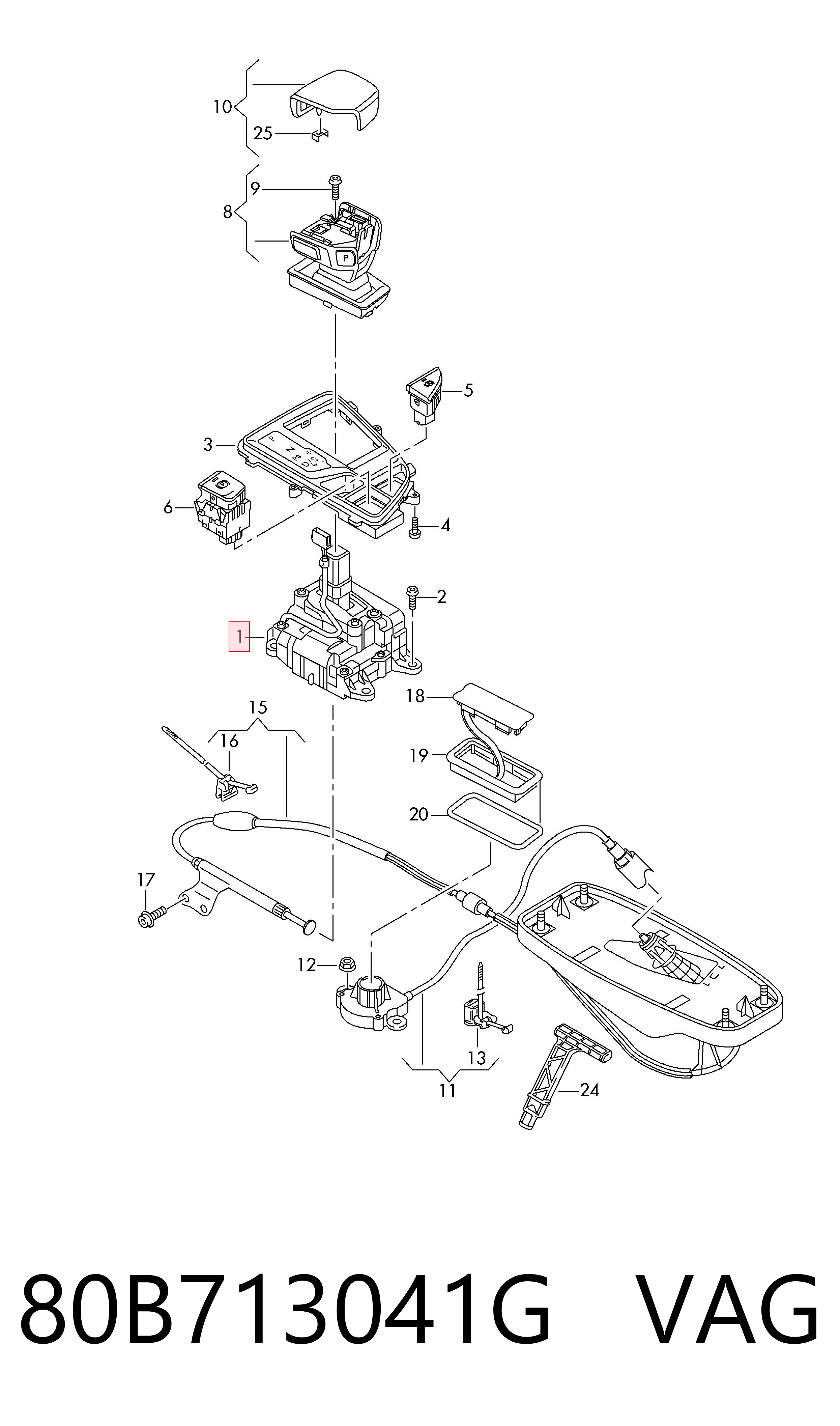 Mecanismo de mudança (ligação) para Audi Q5 FYB, FYG
