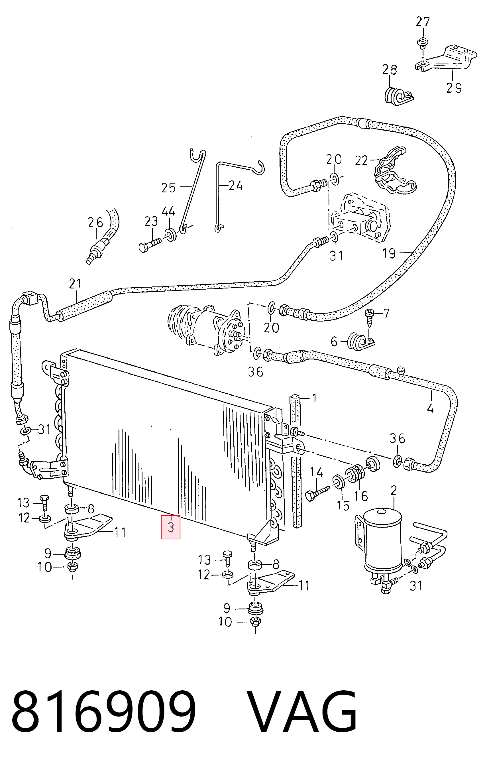 Compre Radiador de aparelho de ar condicionado Seat Toledo 1