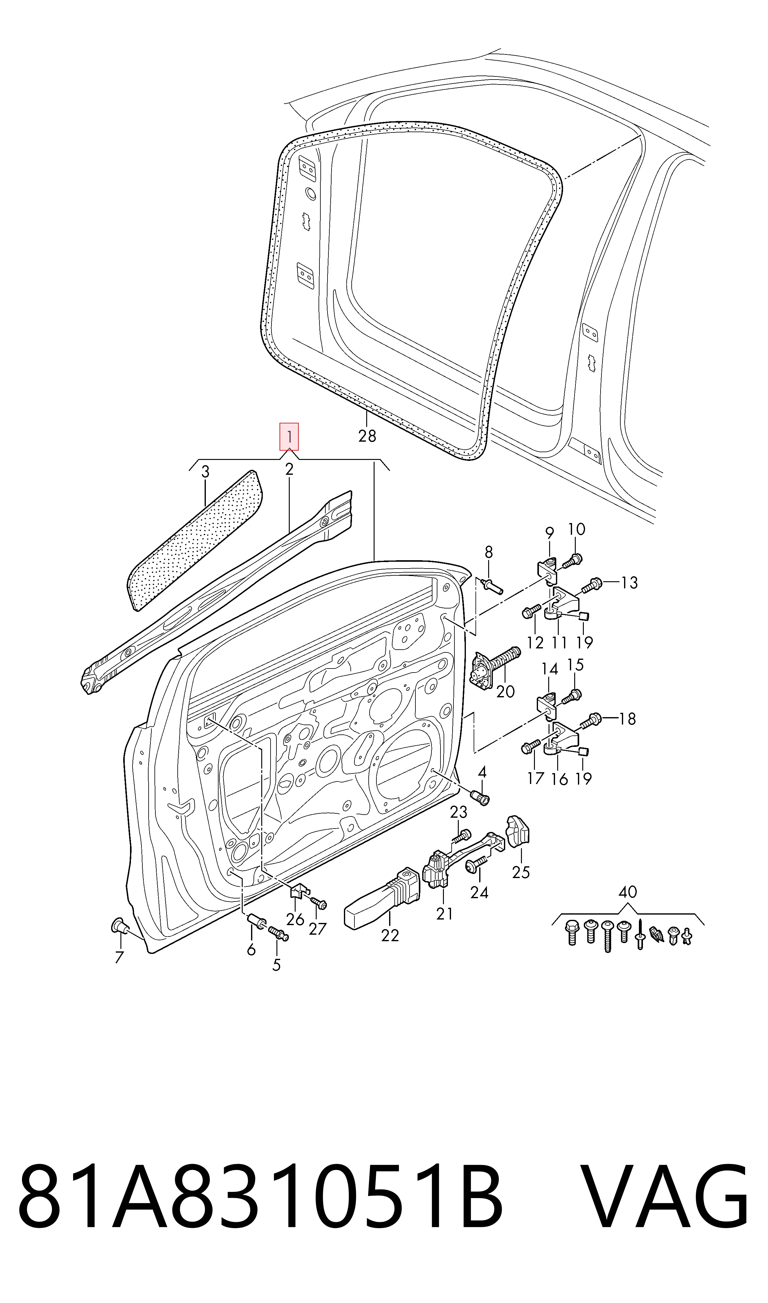 Porta dianteira esquerda para Audi Q2  GAB, GAG