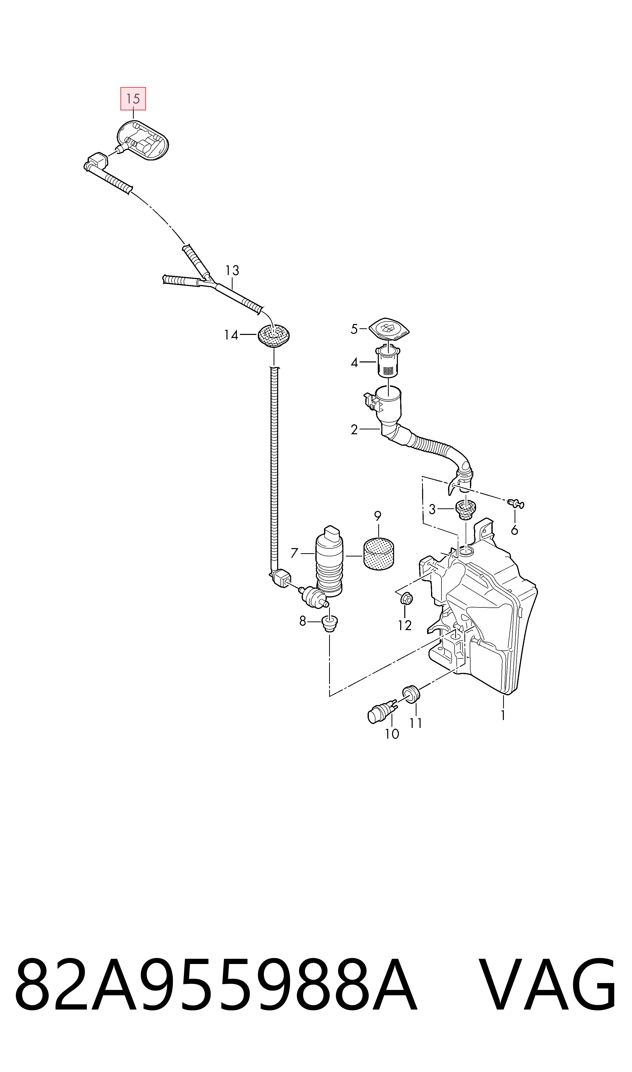 Injetor direito de fluido para lavador de pára-brisas VAG 82A955988A preço, a partir de 36,97 USD
