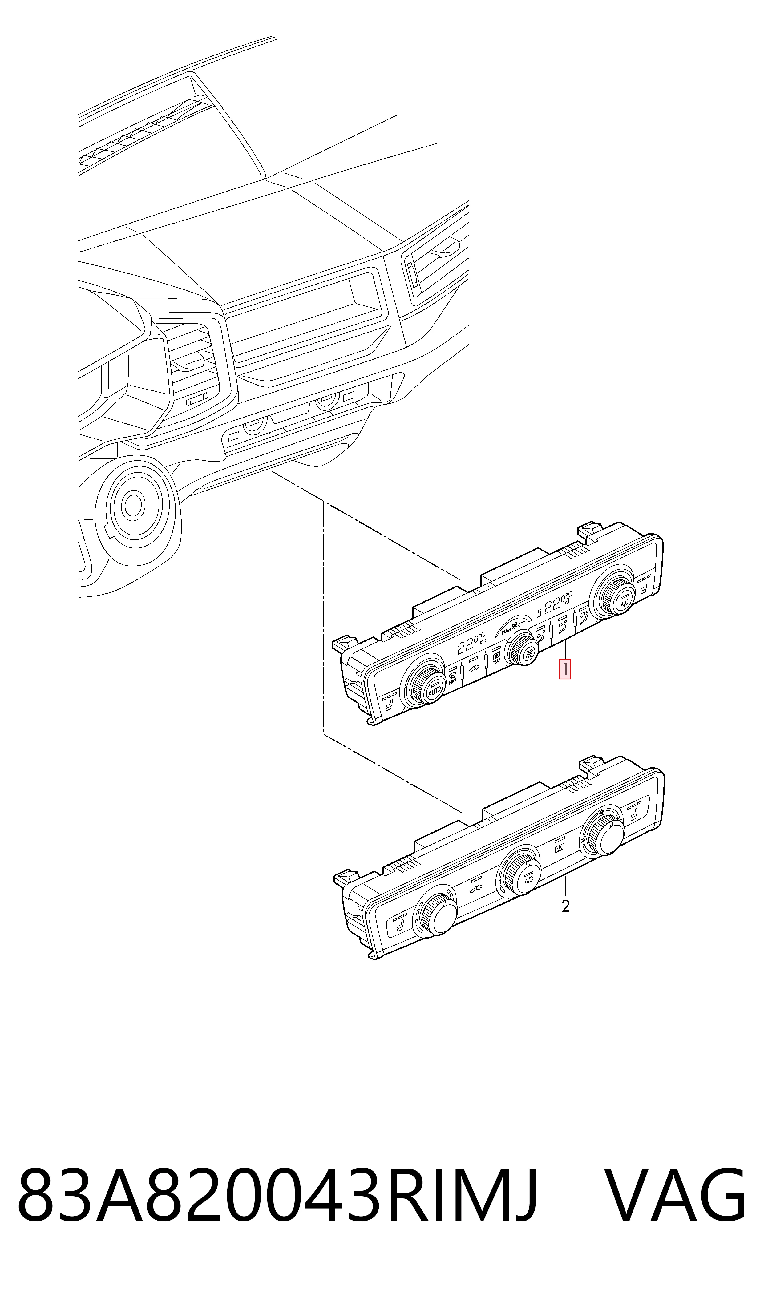 Compre Unidade de controlo dos modos de aquecimento/condicionamento Audi A1 