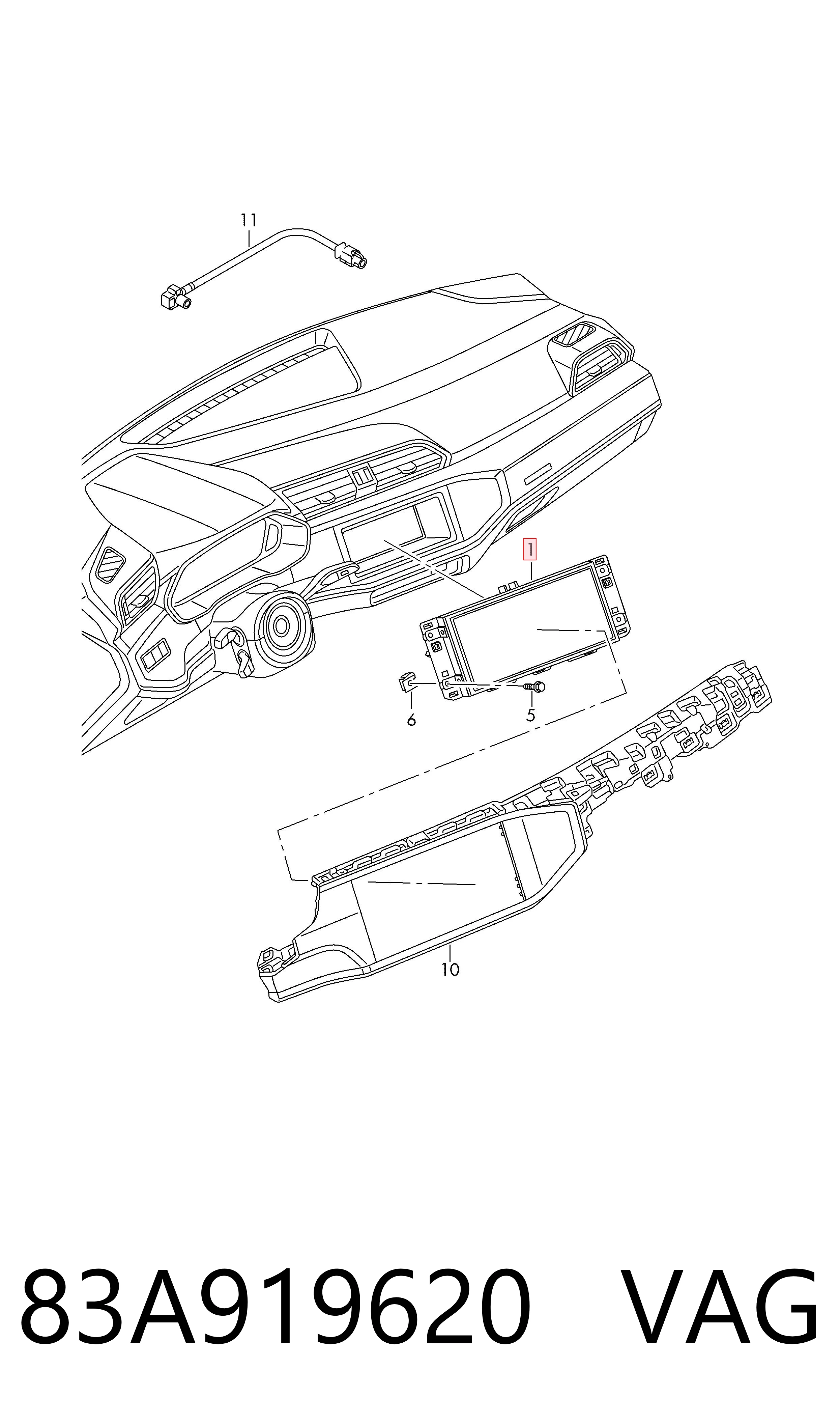 83A919620 VAG Mostrador multifuncional