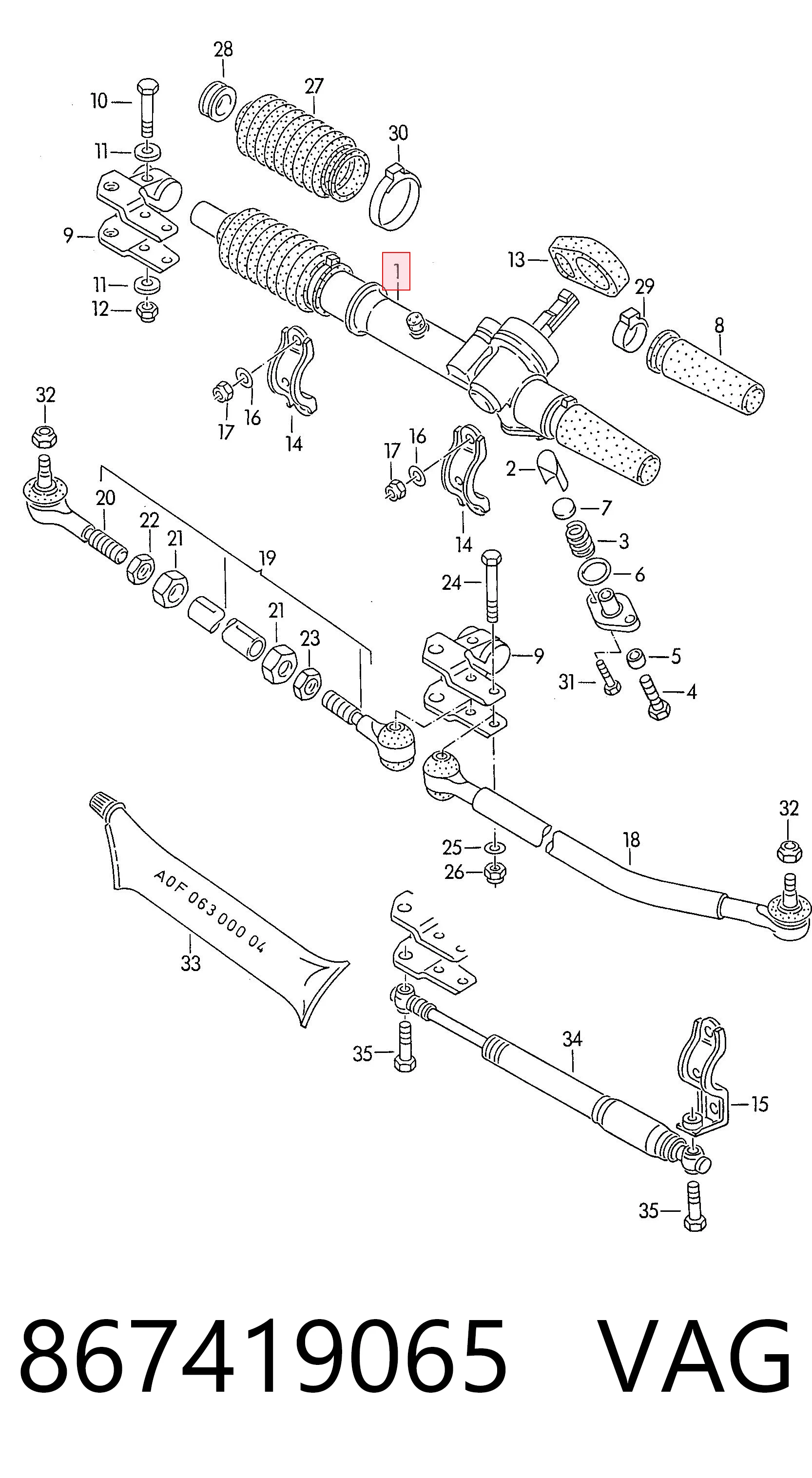 Compre VW53M WAT Cremalheira da direção