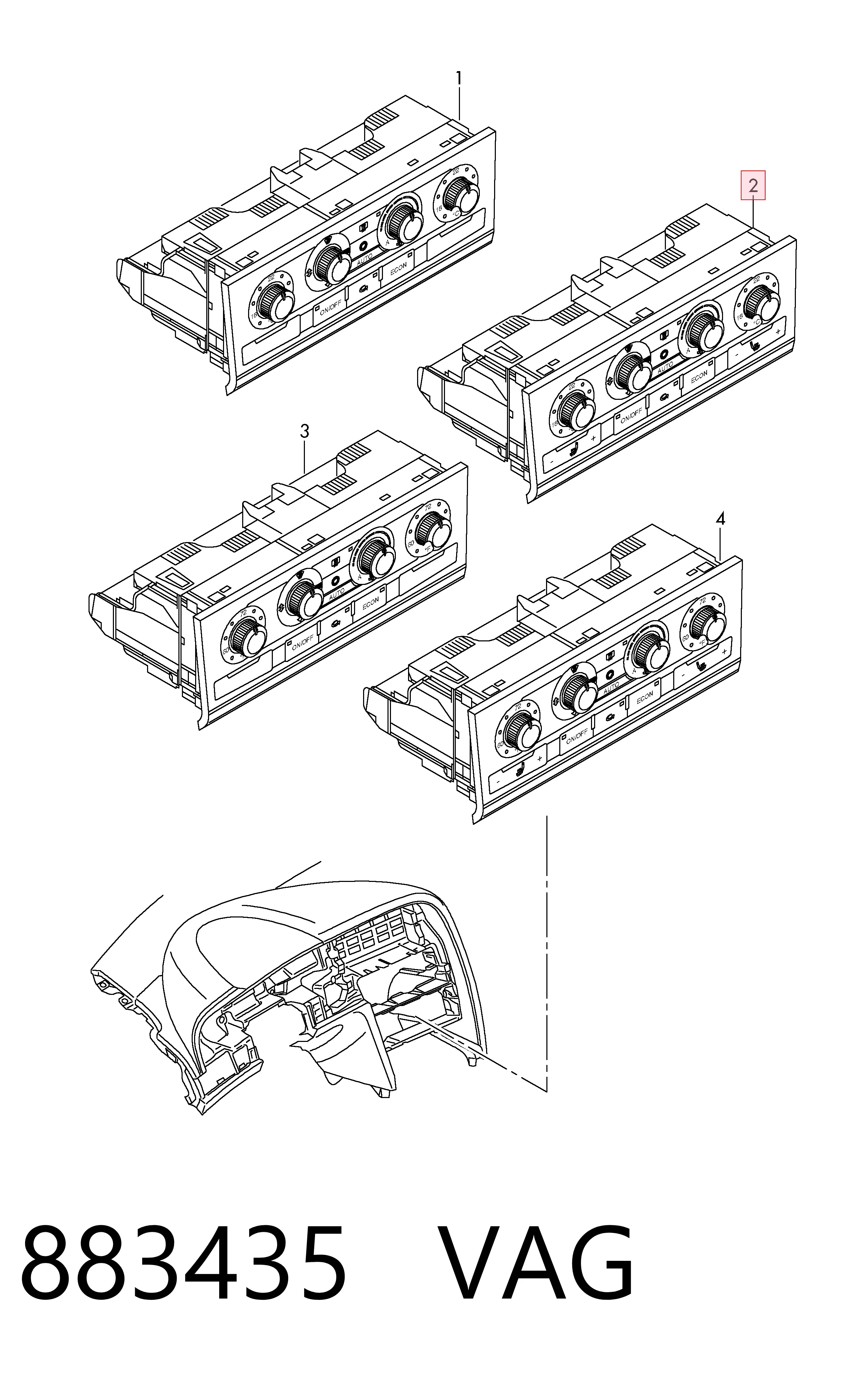  Unidade de controlo dos modos de aquecimento/condicionamento Audi A6 C6 carrinha (4F5) (2004 - 2011) C6