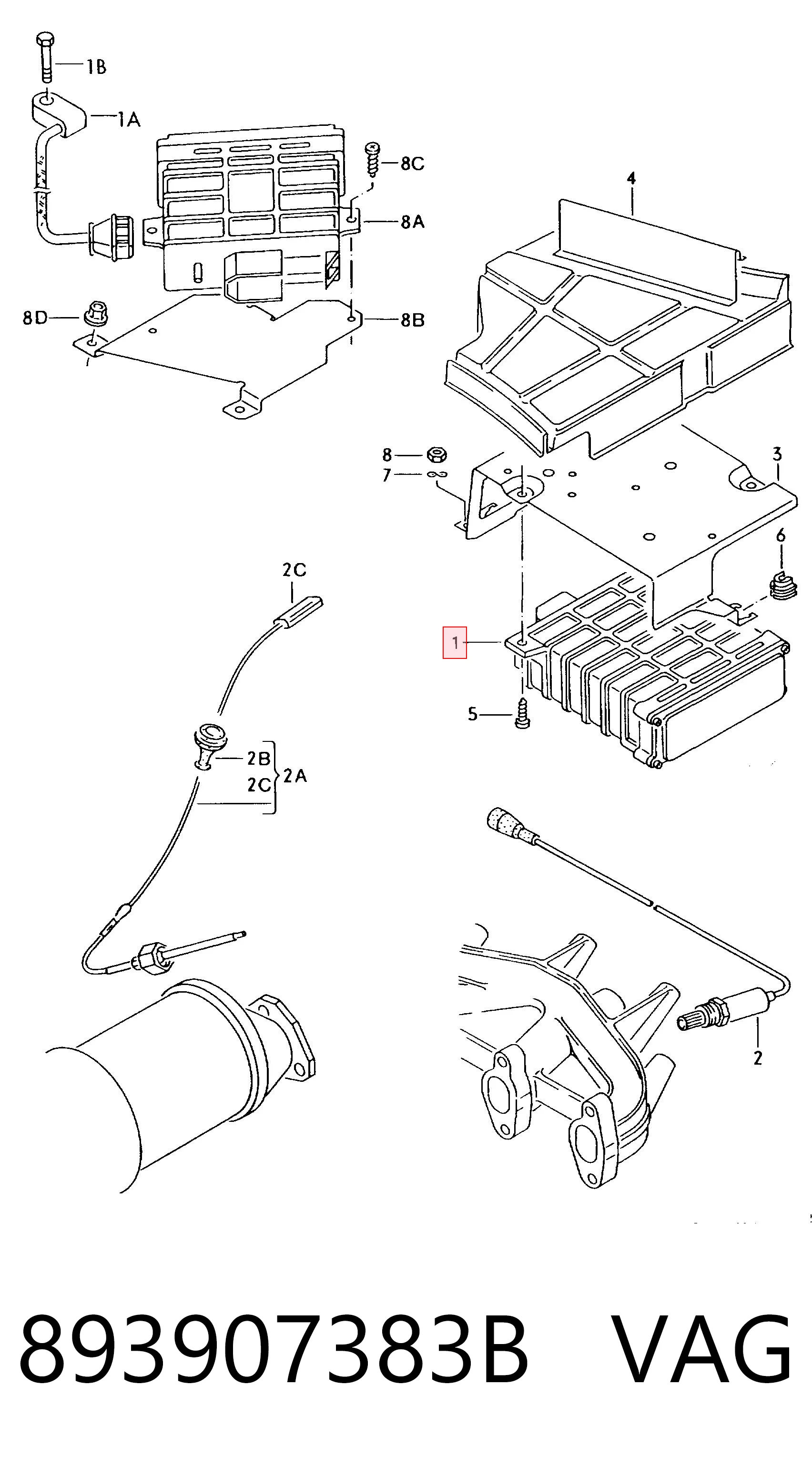Módulo de direção (Centralina eletrônica) de motor para Audi 80 B2 81, 85