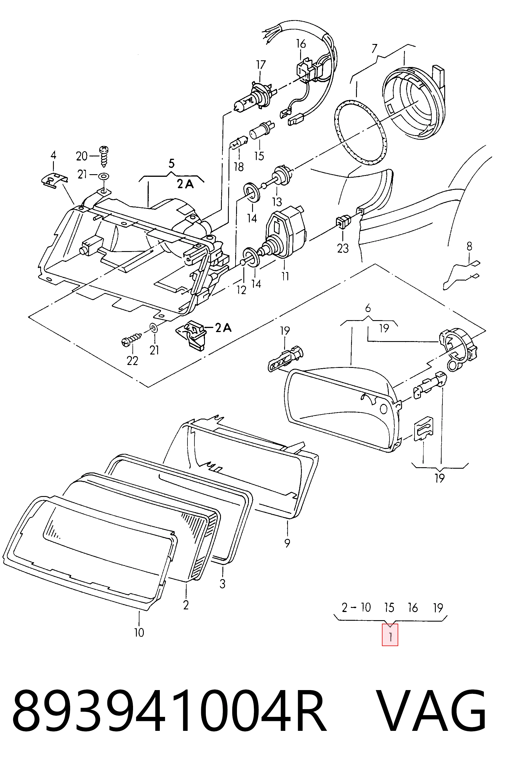 Luz esquerda Audi 80 B4 8C2