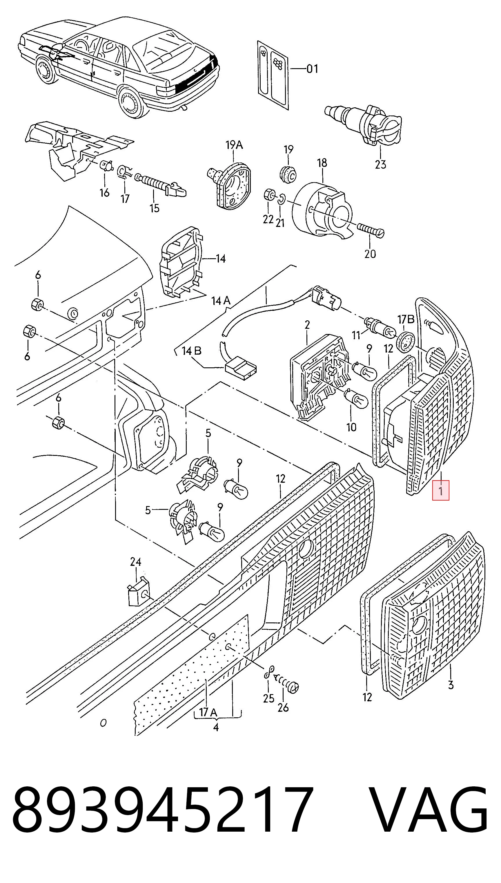 Lanterna traseira esquerda externa 62133 Magneti Marelli