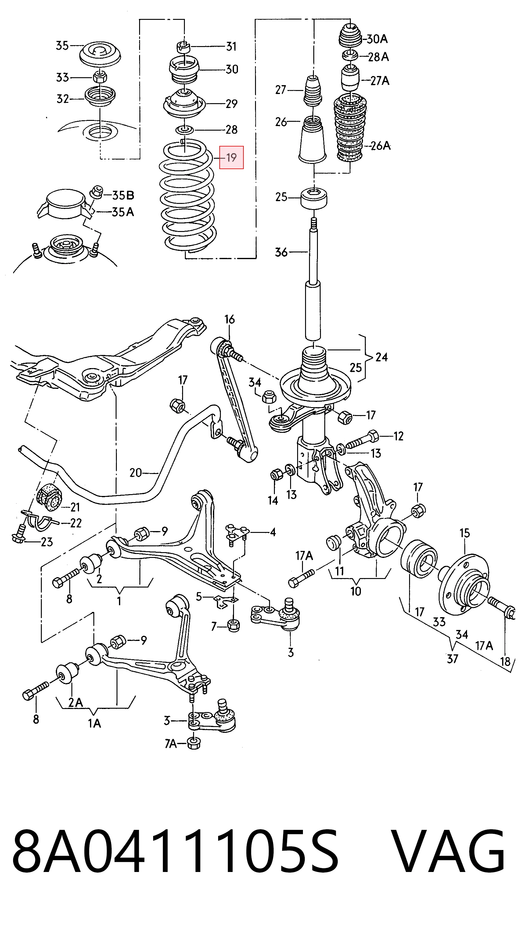 Mola dianteira Audi 80  8C2 ao melhor preço