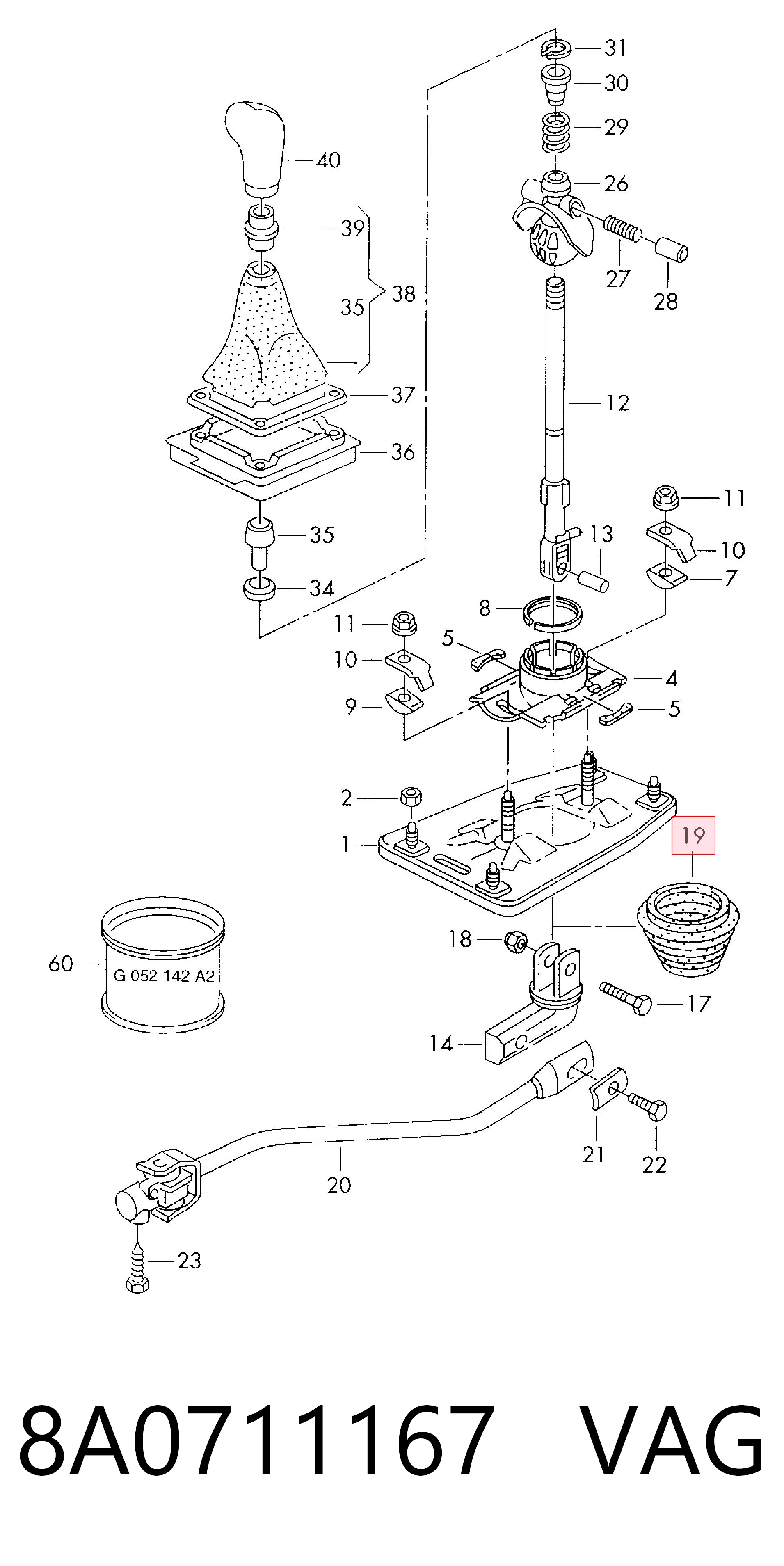 Bota de proteção de ligação de mudança para Audi A4 B5 8D2