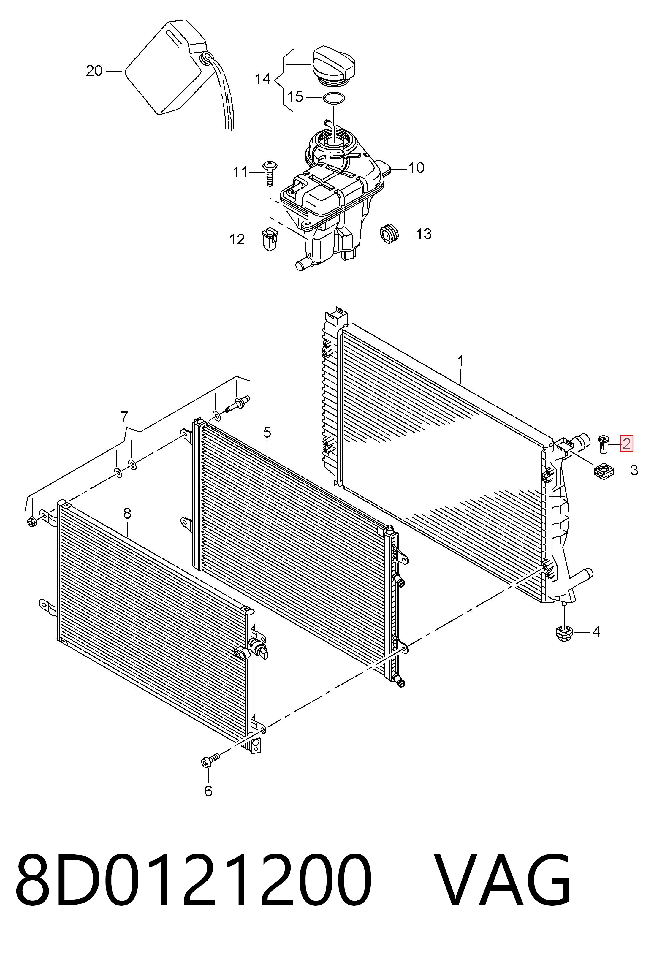 8D0121200 VAG Parafuso