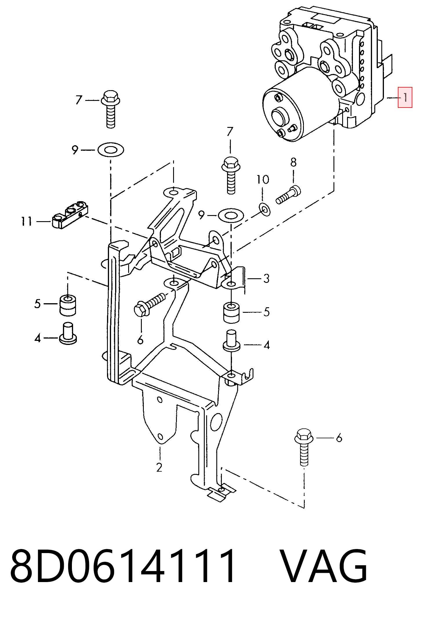 Unidade hidráulico de controlo ABS para Audi A6 C4 4A5