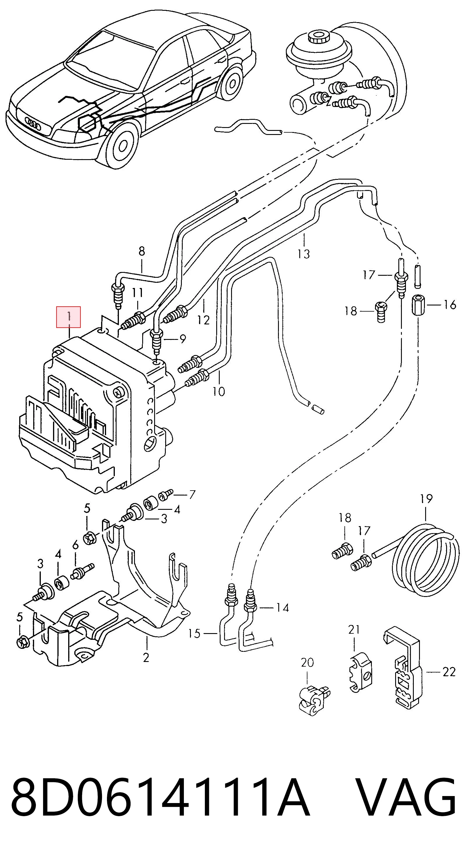 Unidade hidráulico de controlo ABS Audi A6 C4 4A5