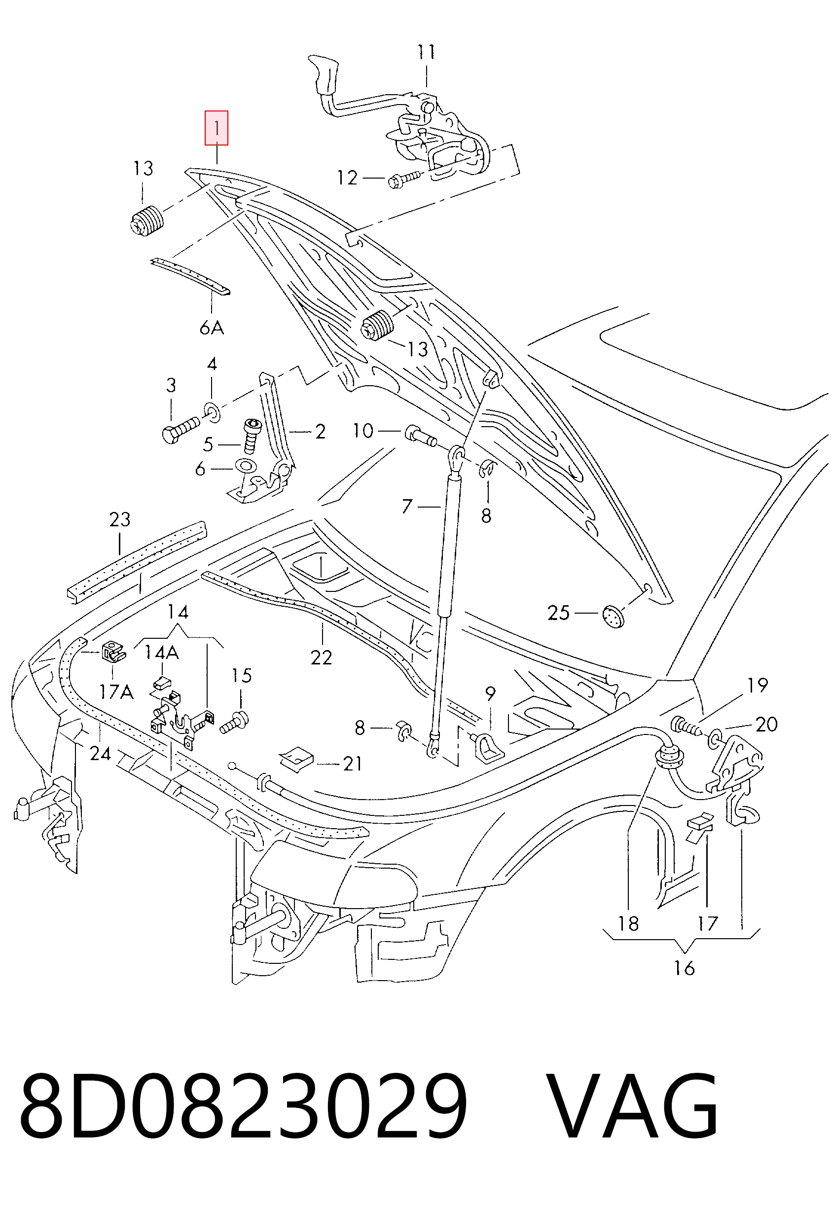  Capota Audi A4 Avant B5 carrinha (8D5) (1994 - 2002) Avant B5