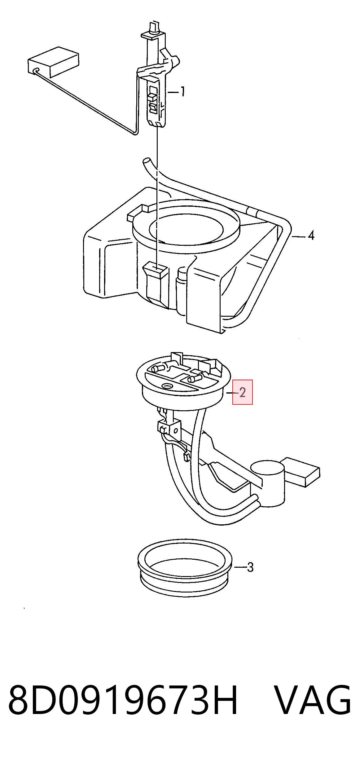 Sensor do nível de combustível no tanque Audi A4 Avant B5 8D5