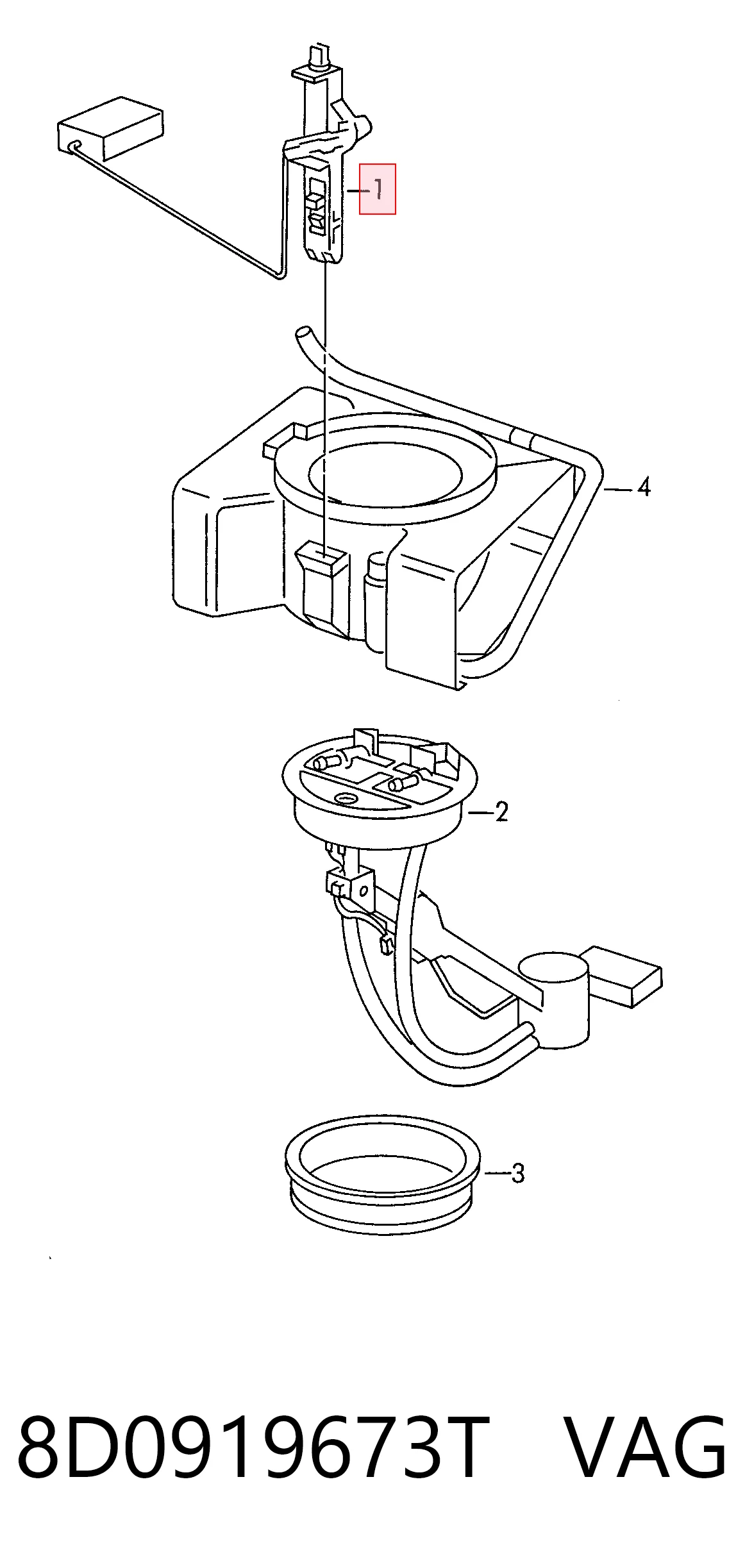 Sensor do nível de combustível no tanque para Audi A4 B5 8D2
