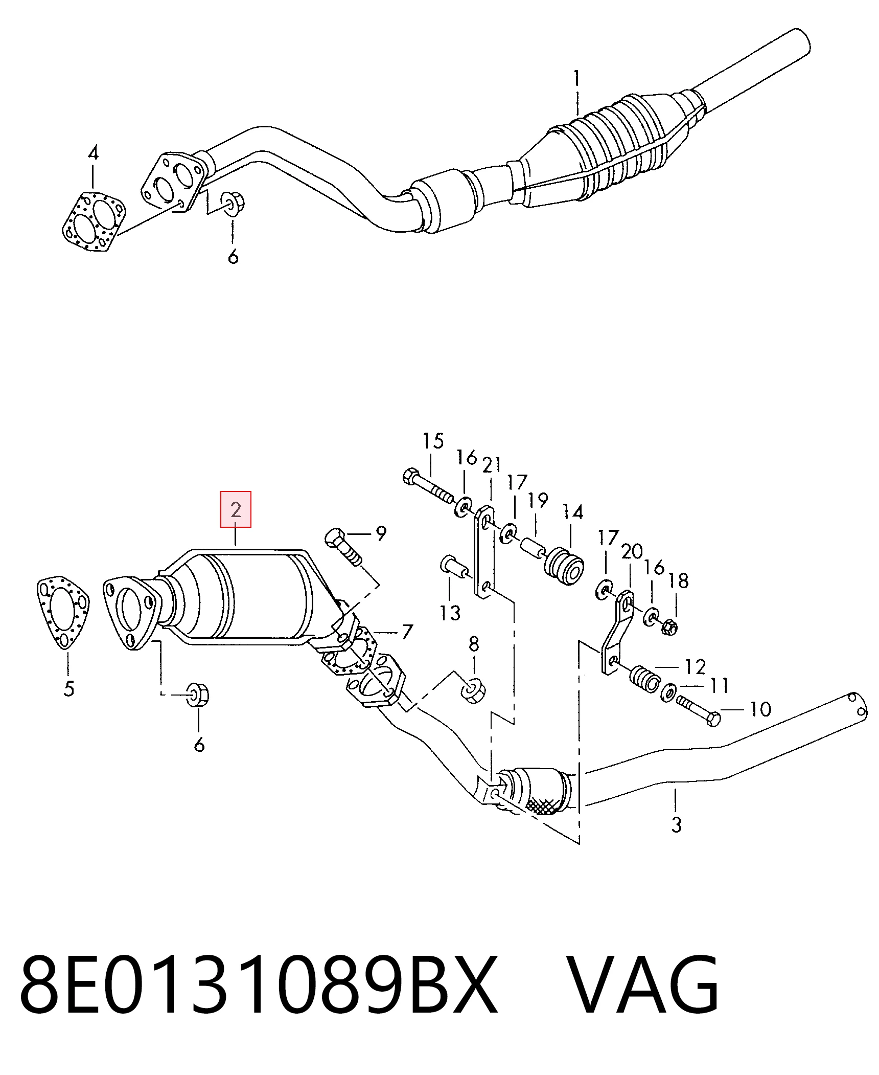 8E0131089BX VAG Convertidor - catalisador