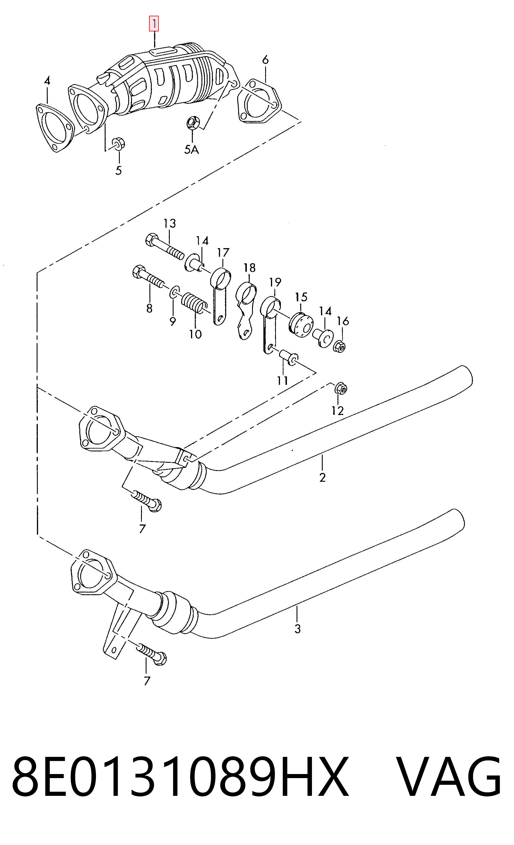 8E0131089HX VAG Convertidor - catalisador