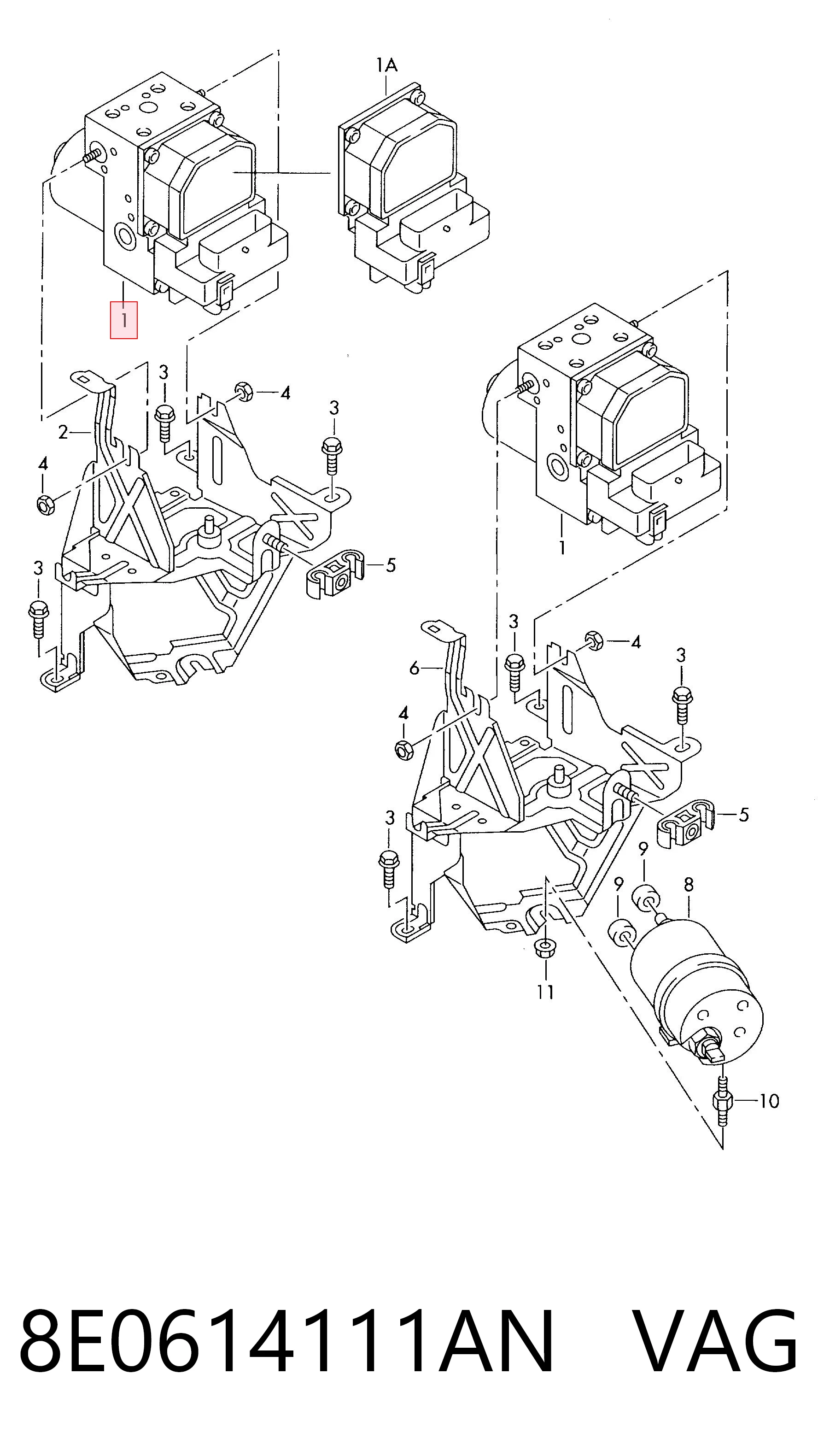 Unidade hidráulico de controlo ABS Audi A4  8D2 ao melhor preço