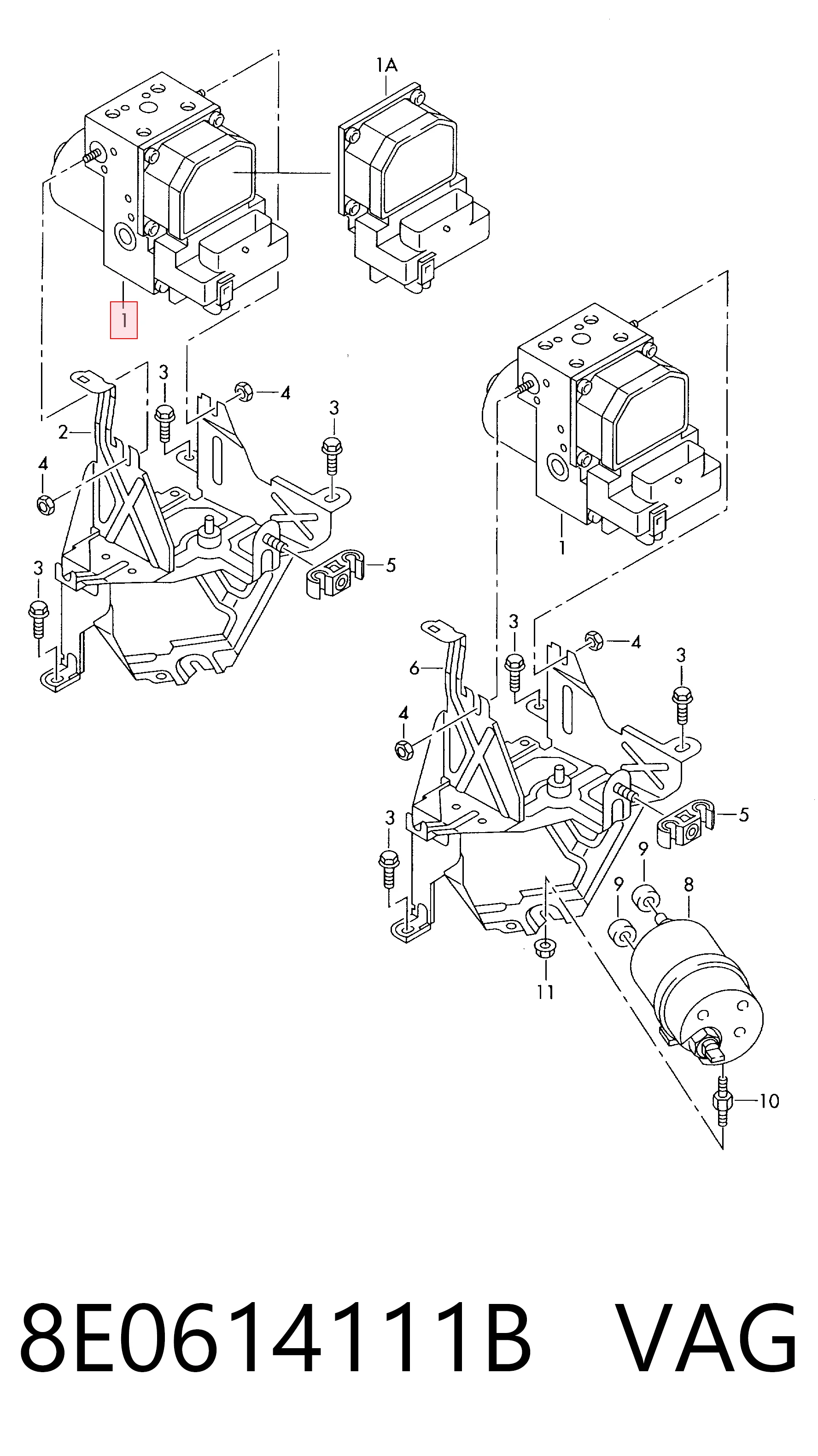 Unidade hidráulico de controlo ABS para Skoda SuperB I 3U4