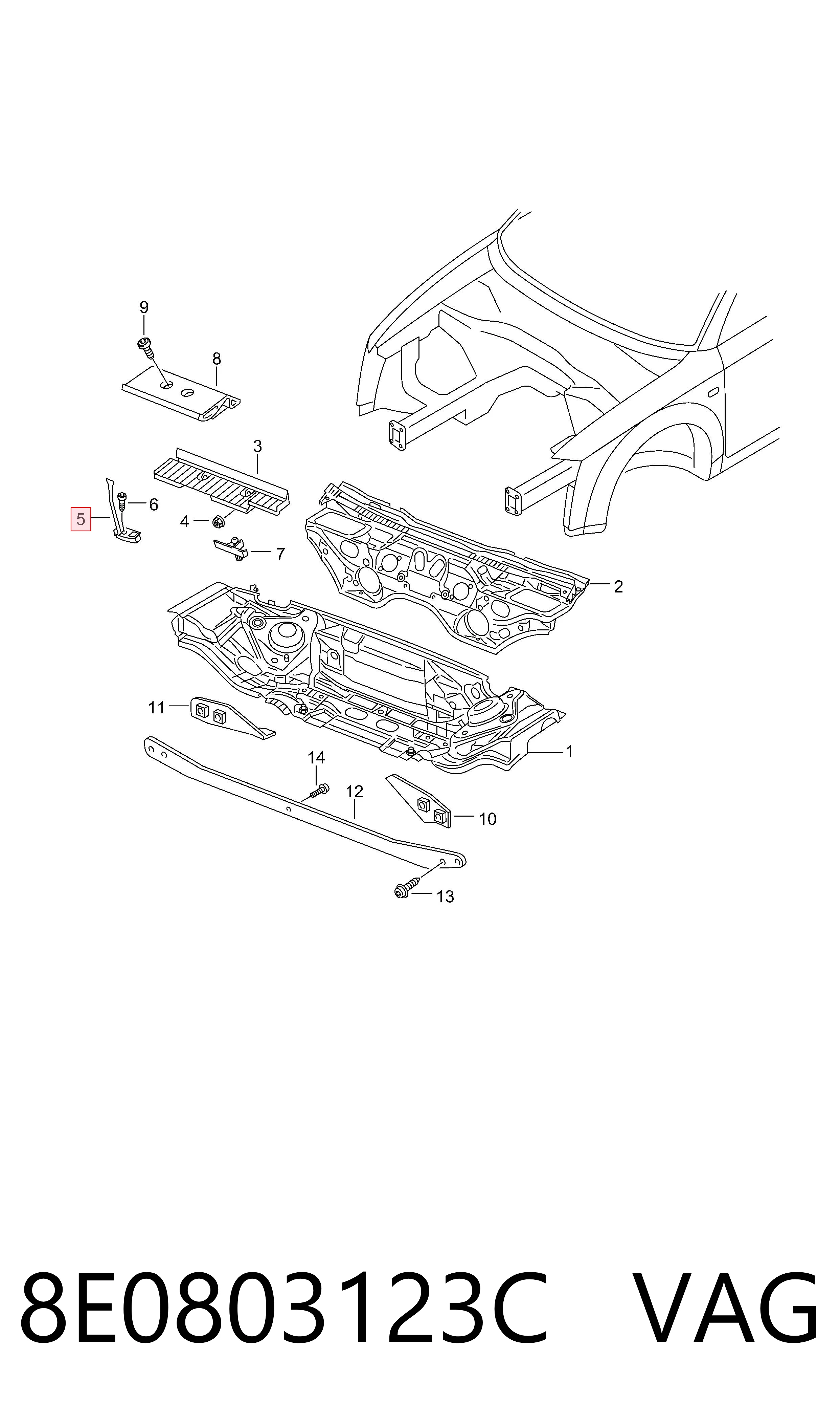 8E0803123C VAG Fixação (suporte) de bateria recarregável