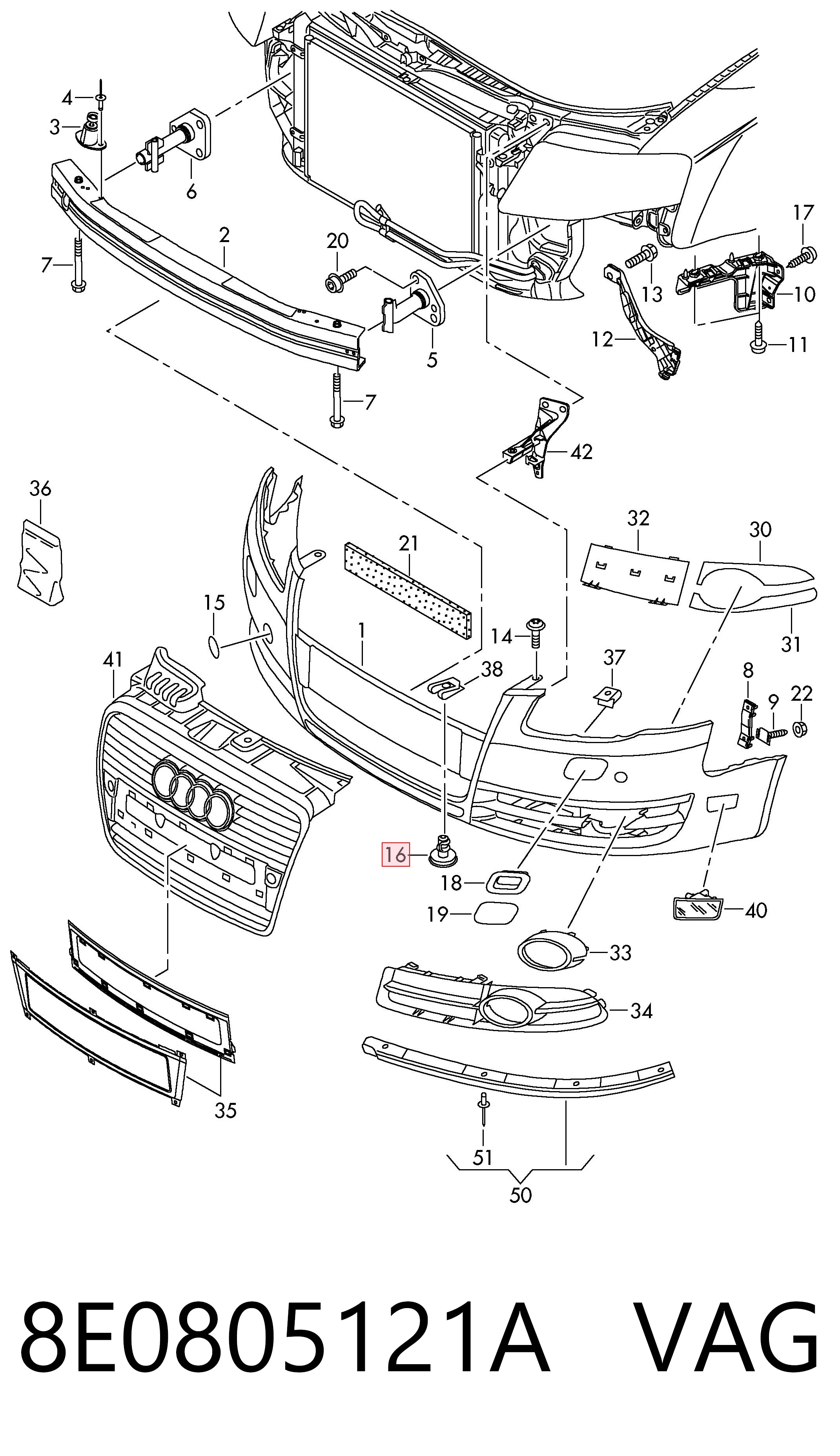 Compre 8E0805121A VAG Proteção de motor, de panela (da seção de motor)