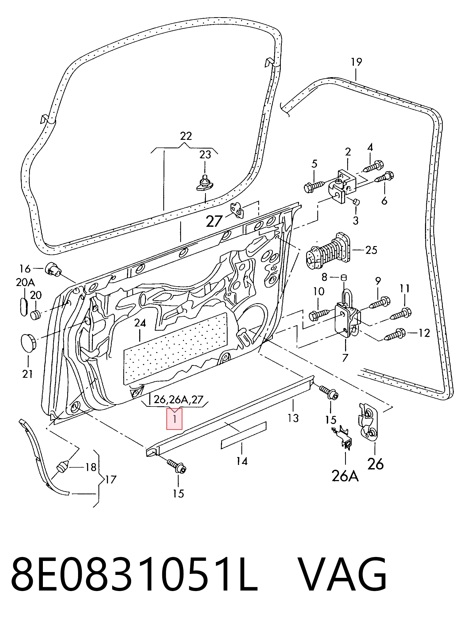 Porta dianteira esquerda para Audi A4 B7 8ED