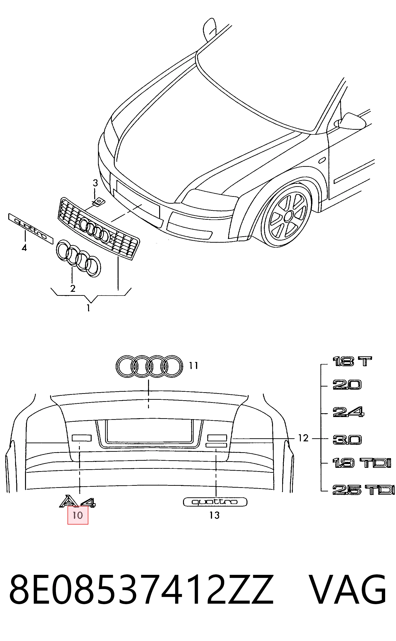 8E08537412ZZ VAG 