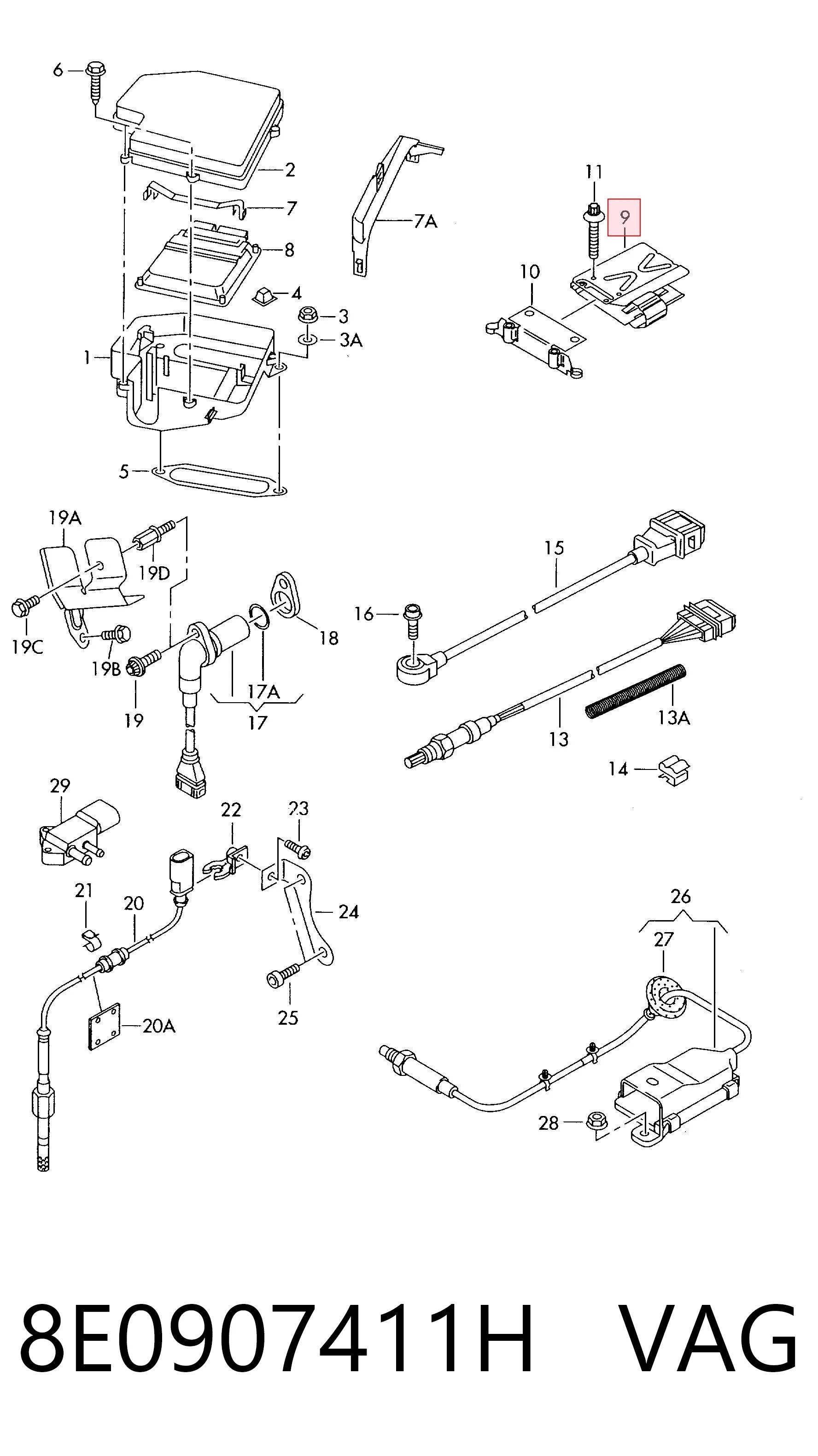 Módulo de direção (Centralina eletrônica) de motor Audi A6  4B2, 4B4 ao melhor preço