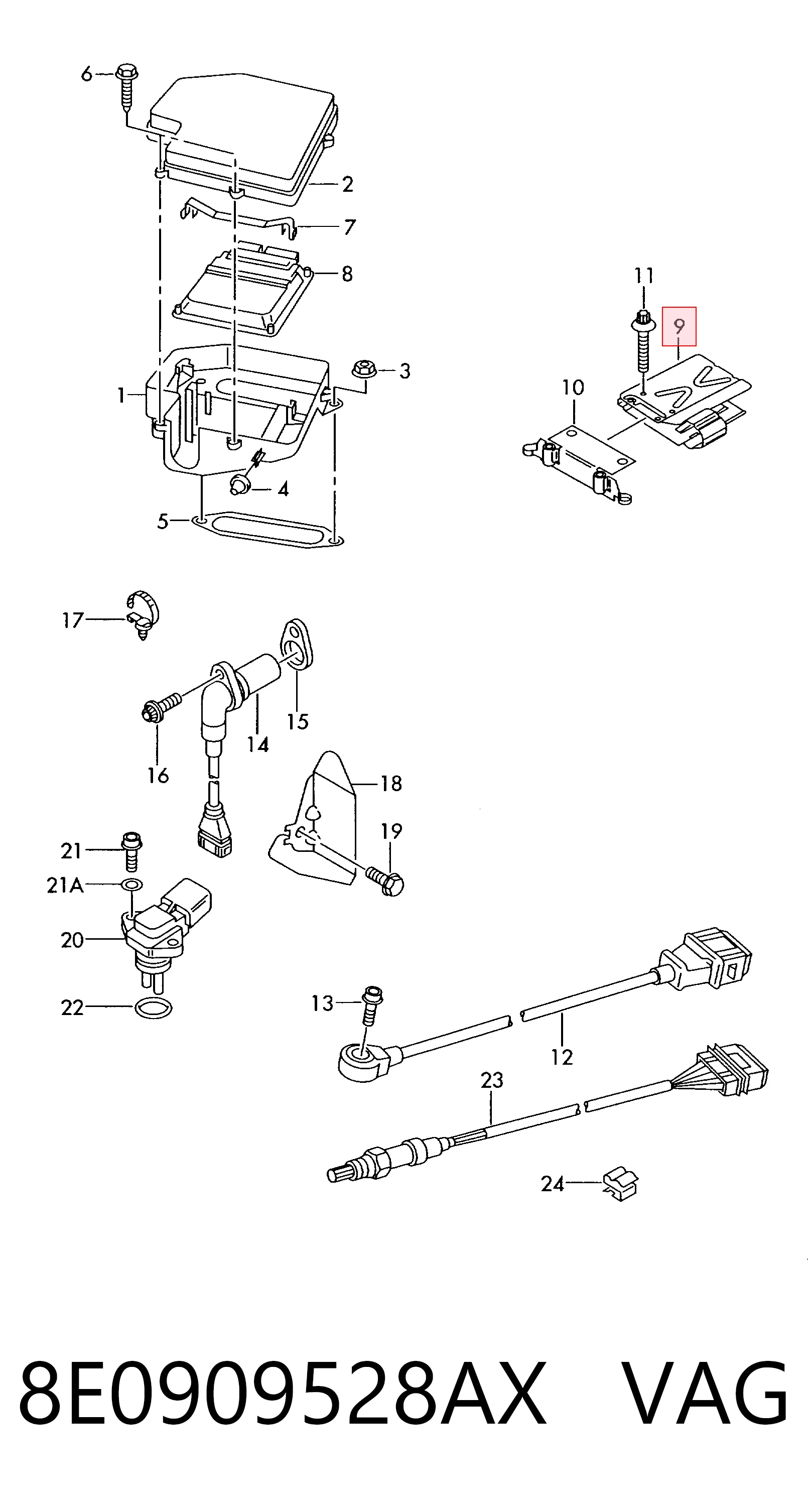 Módulo de direção (Centralina eletrônica) de motor Audi A6 C5 4B2, 4B4
