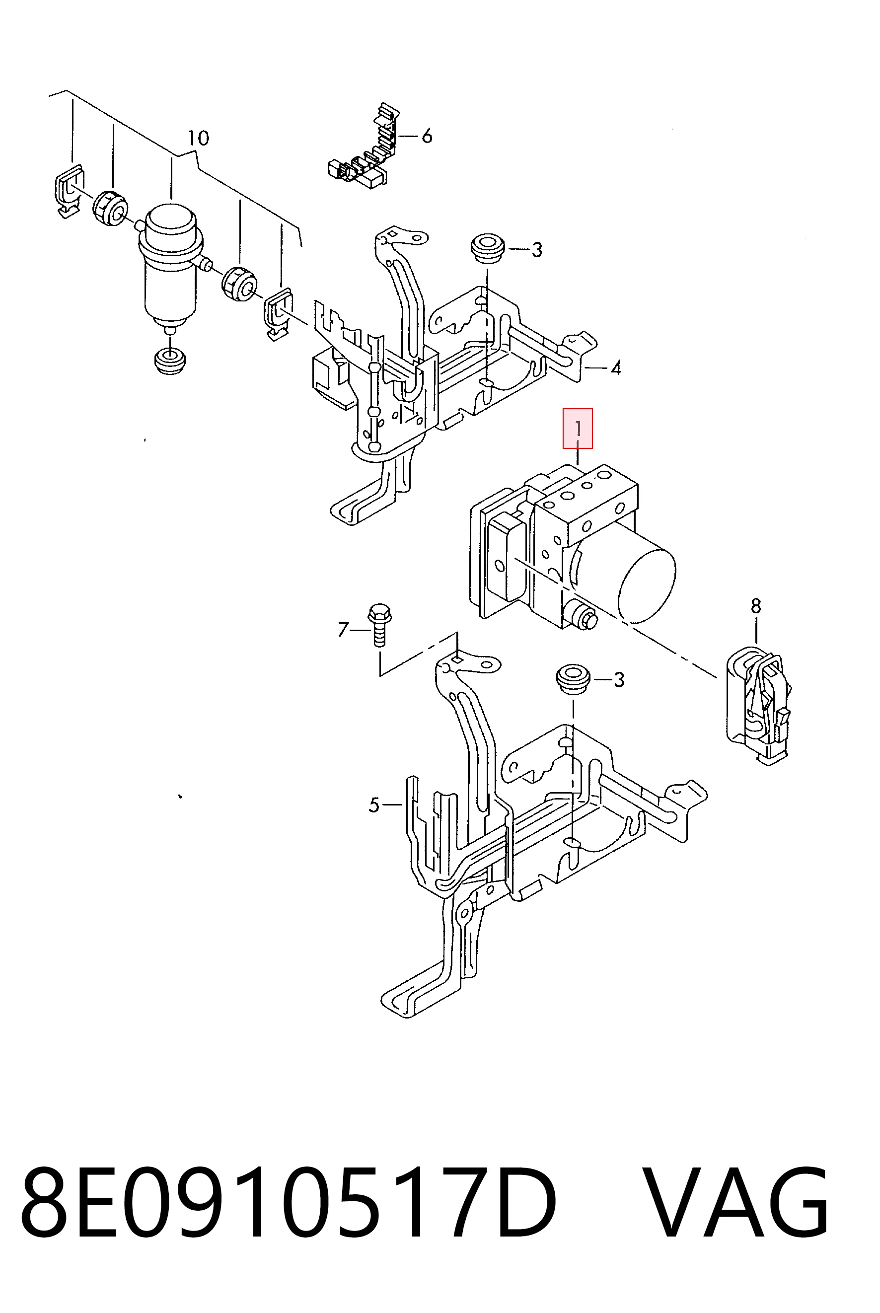Unidade hidráulico de controlo ABS para Audi A4 B7 8ED