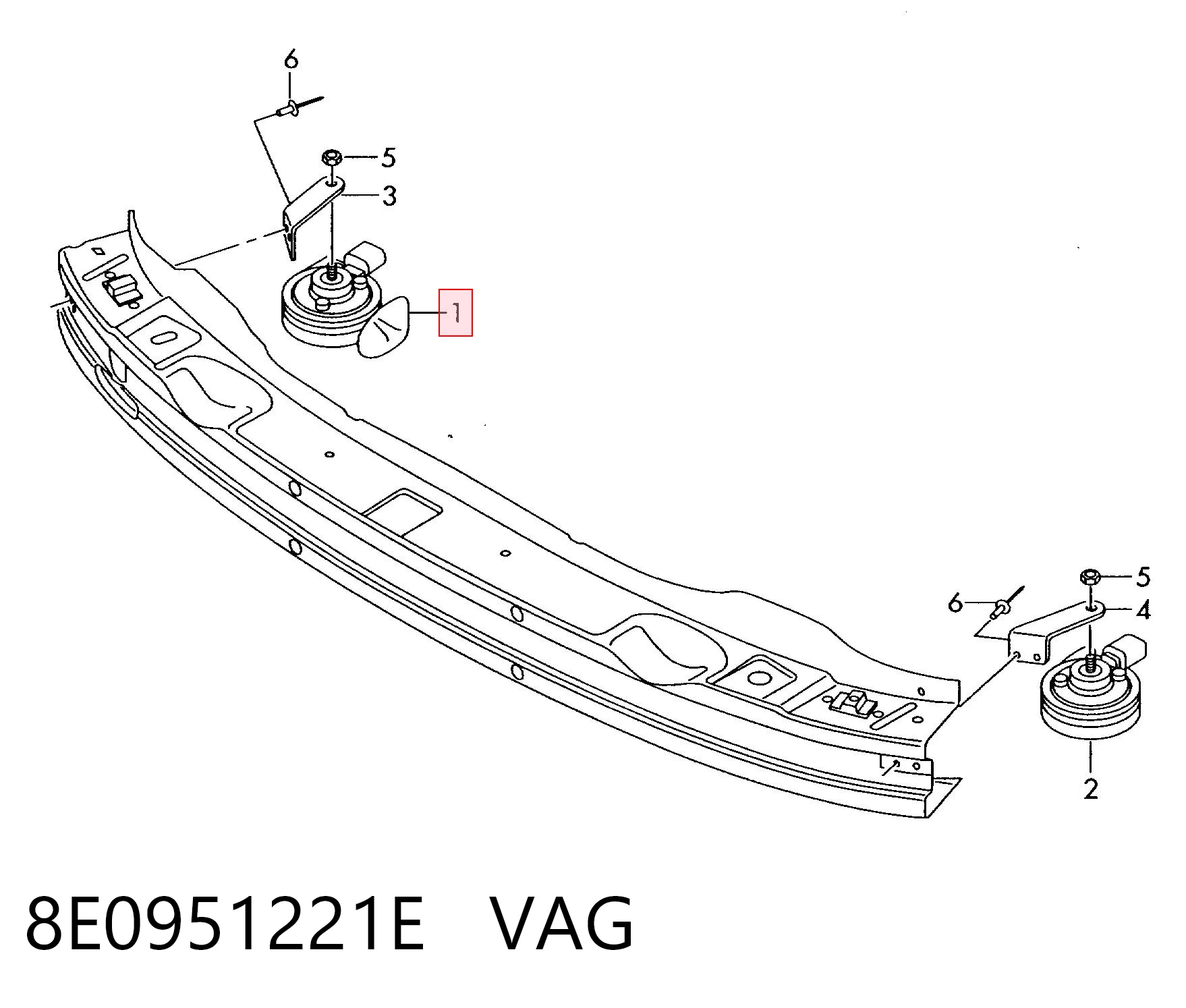 8E0951221E VAG Sinal sonoro (cláxon)