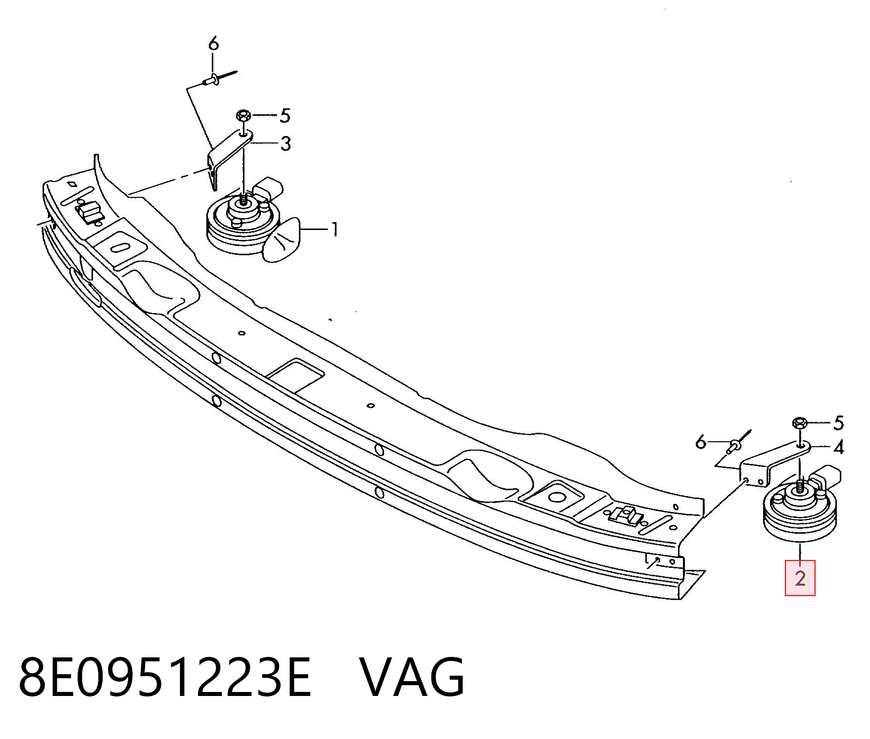 8E0951223E VAG Sinal sonoro (cláxon)