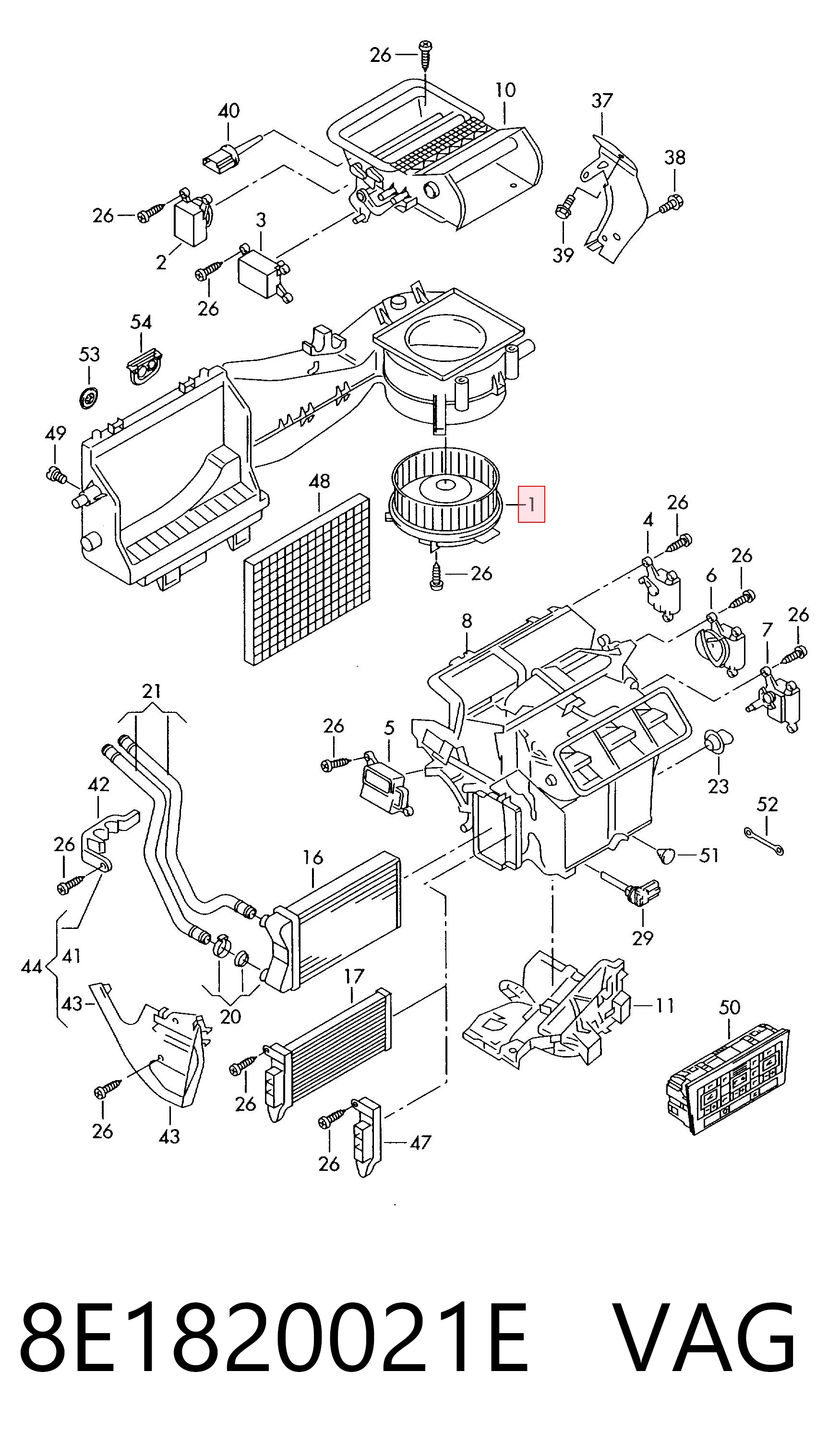 8E1820021E VAG Motor de ventilador de forno (de aquecedor de salão)