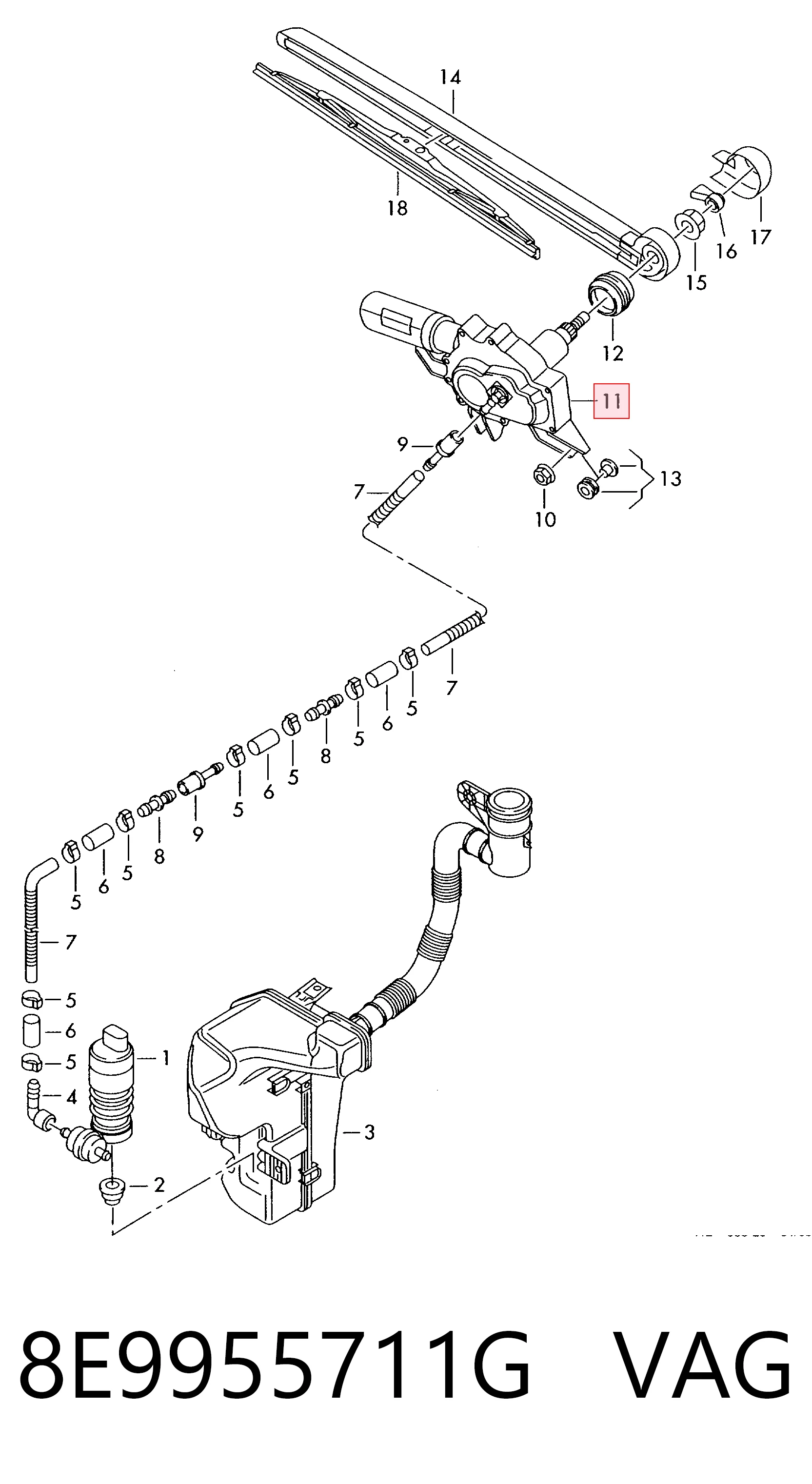 Motor de limpador pára-brisas de vidro traseiro VAG 8E9955711G preço, a partir de 66,40 USD
