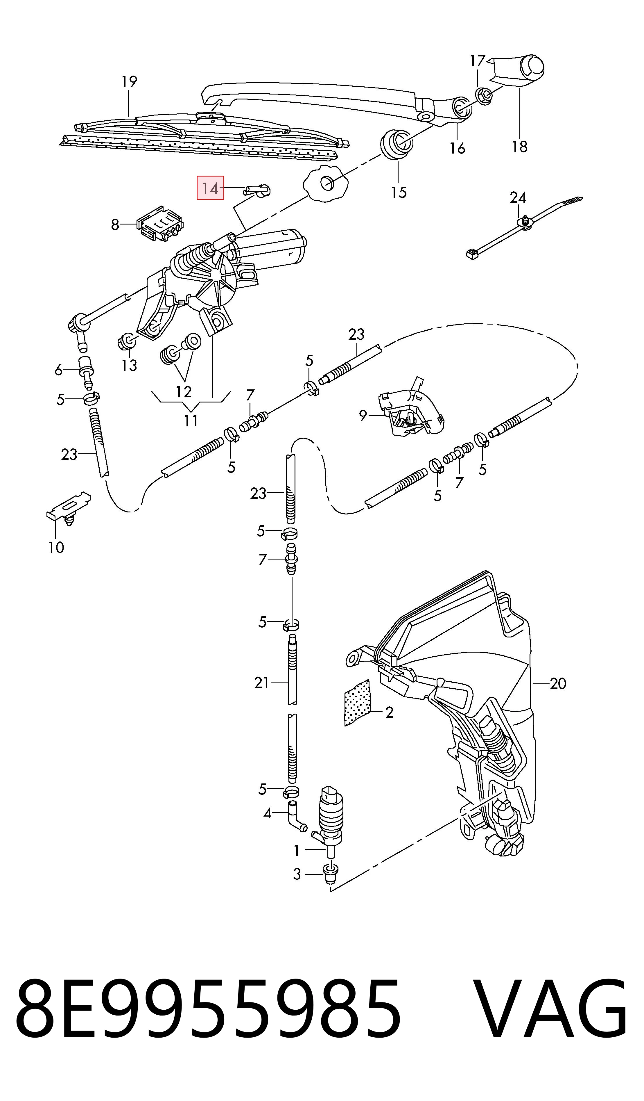 Injetor de fluido para lavador de vidro traseiro VAG 8E9955985 preço, a partir de 5,51 USD