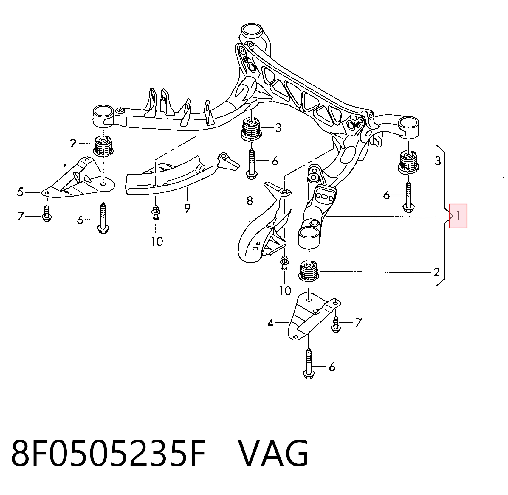  Viga de suspensão traseira (plataforma veicular) Audi A4 Avant B8 carrinha (8K5) (2007 - 2015) Avant B8