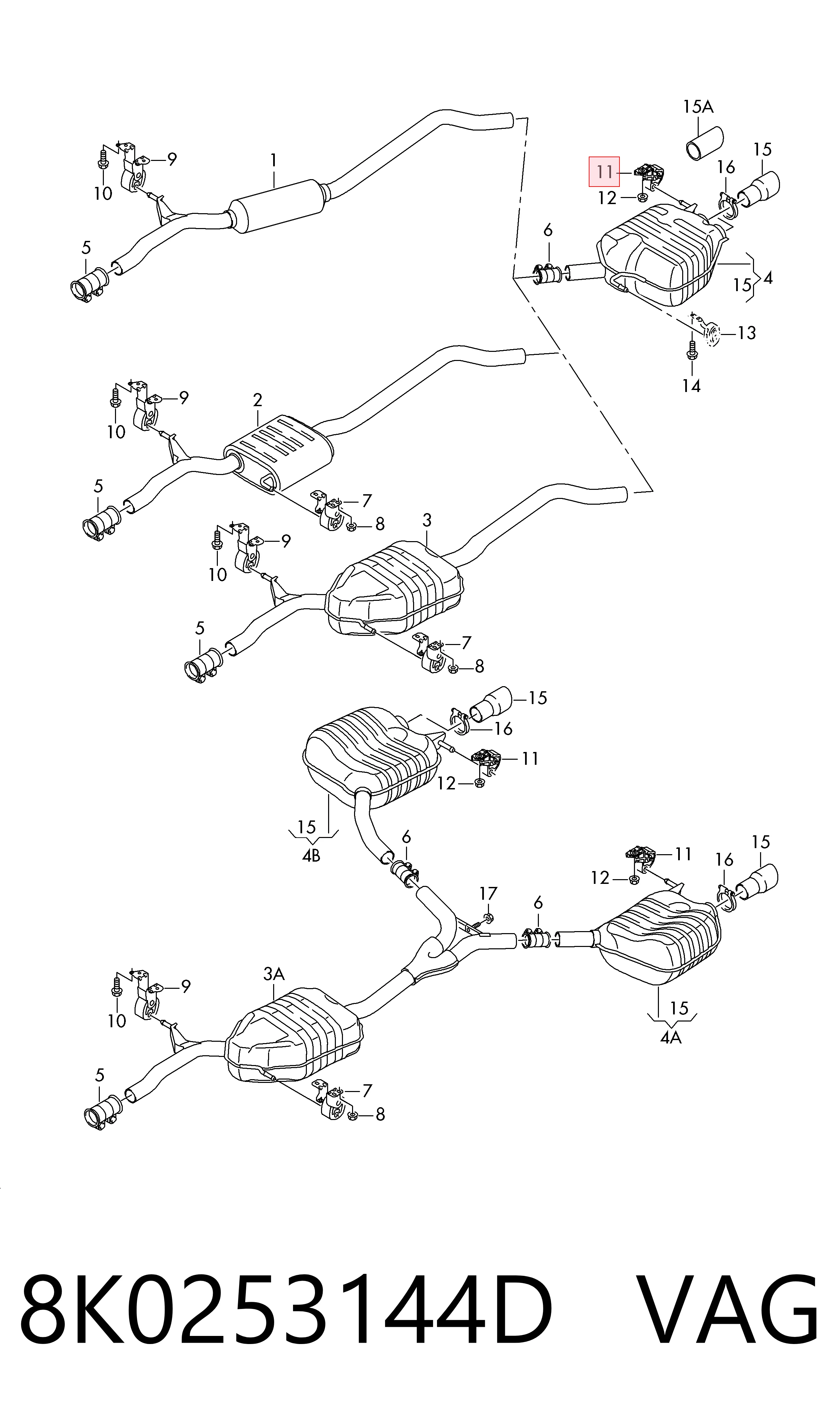  para Audi A6  (4G2, 4GC)