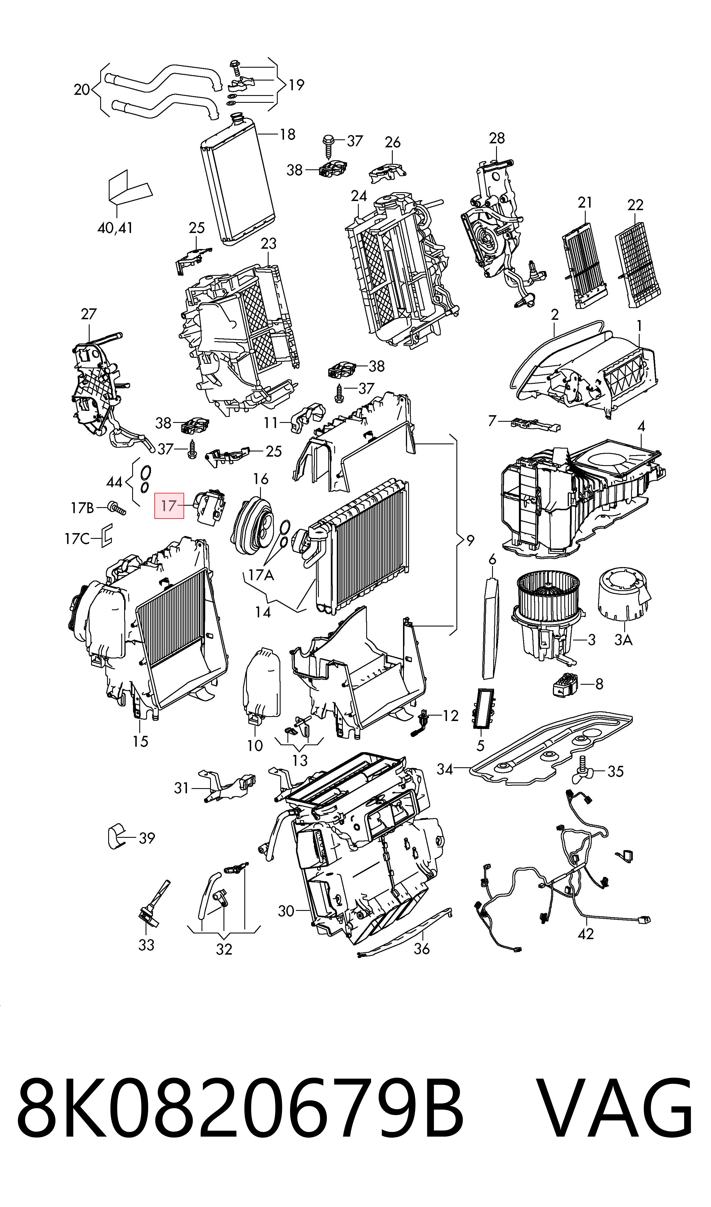 8K0820679B VAG Válvula TRV de aparelho de ar condicionado
