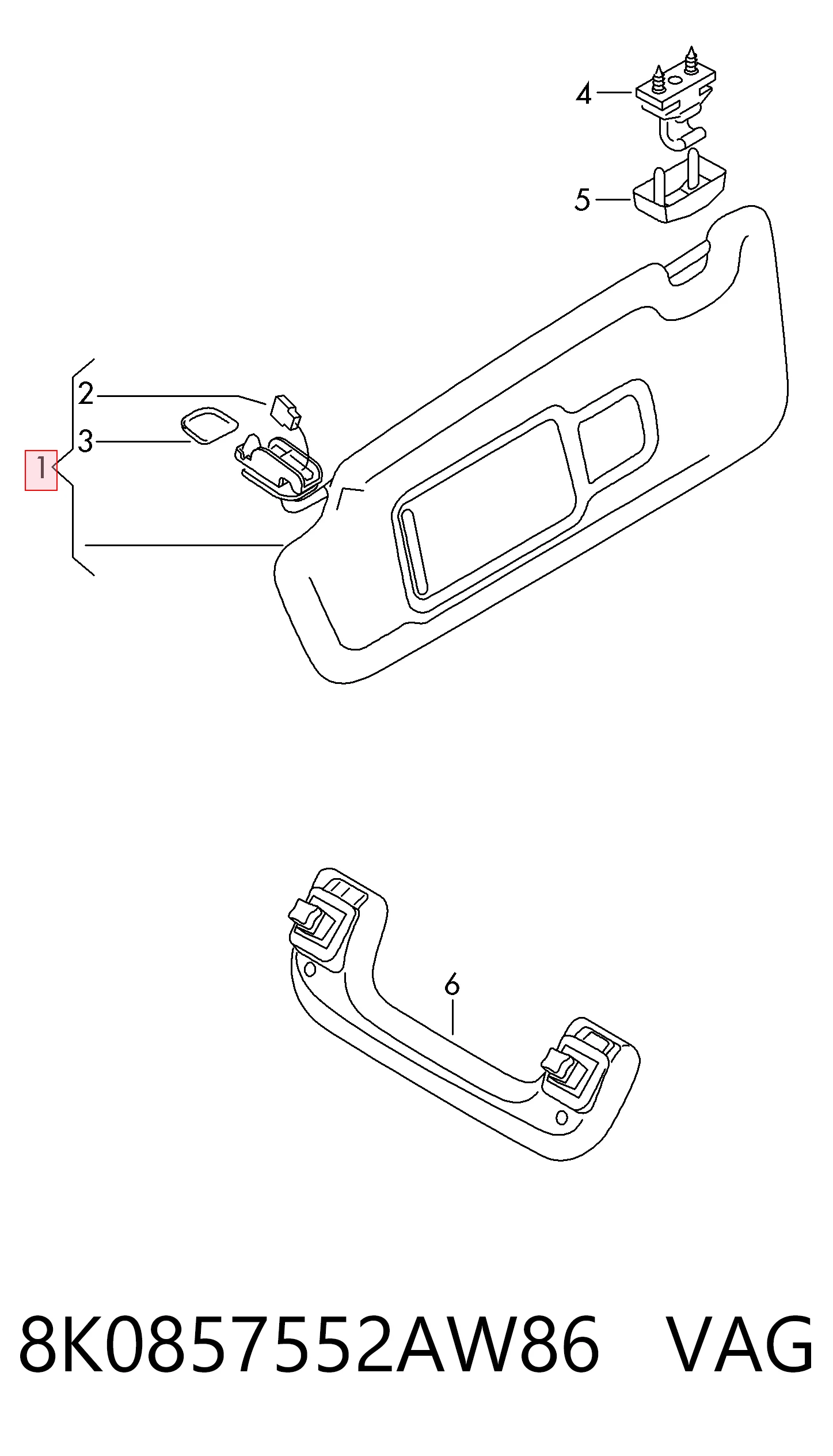  Pala contra o sol Audi A5 Sportback hatchback (8TA) (2009 - 2017) Sportback