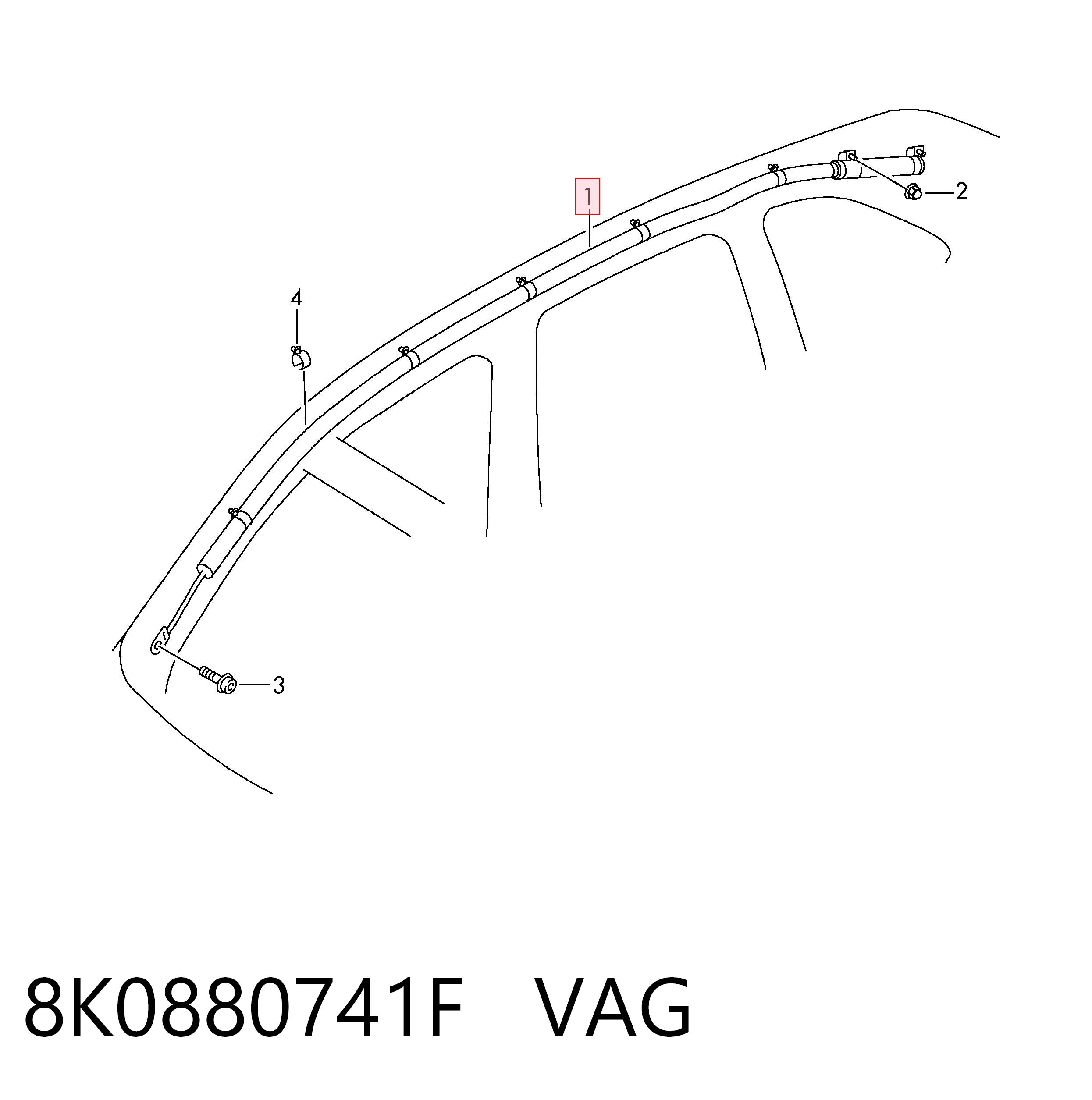 8K0880741F VAG Cinto de segurança (AIRBAG) de estore lateral esquerdo