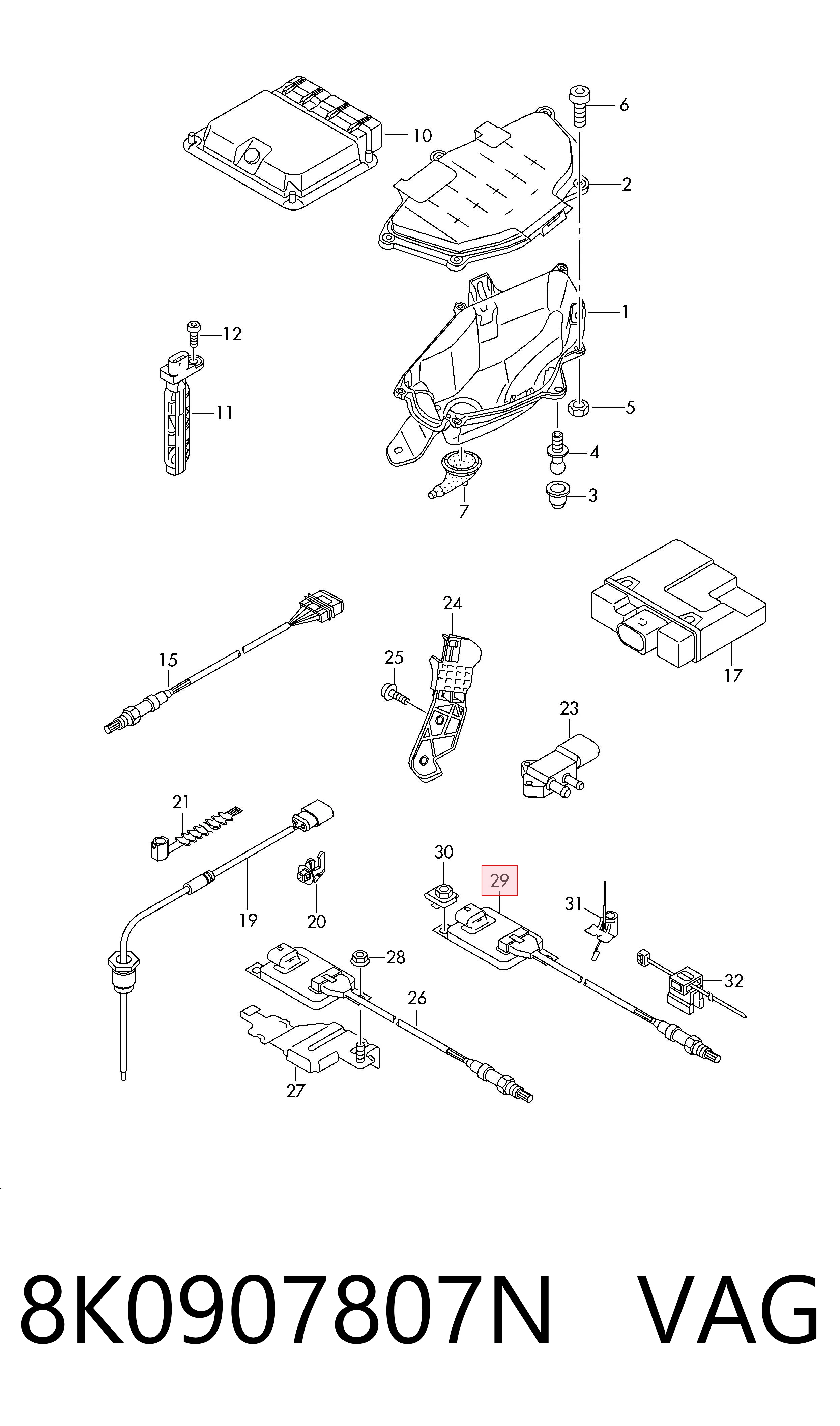 8K0907807N VAG Sensor de óxidos de nitrogênio NOX